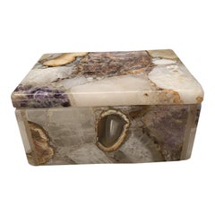 Geode Sliced Stone Lidded Box