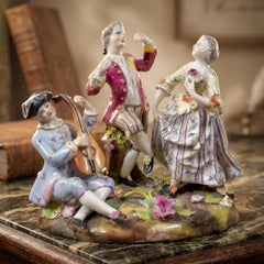 German porcelain group - 19th century gallant concert scene - Musicians