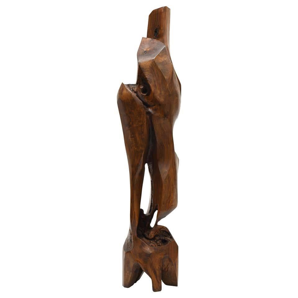 Unknown Abstract Sculpture - Large Abstract Wood Sculpture, 1986