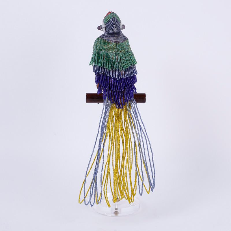 Glass Beaded Parrot Sculpture For Sale 4