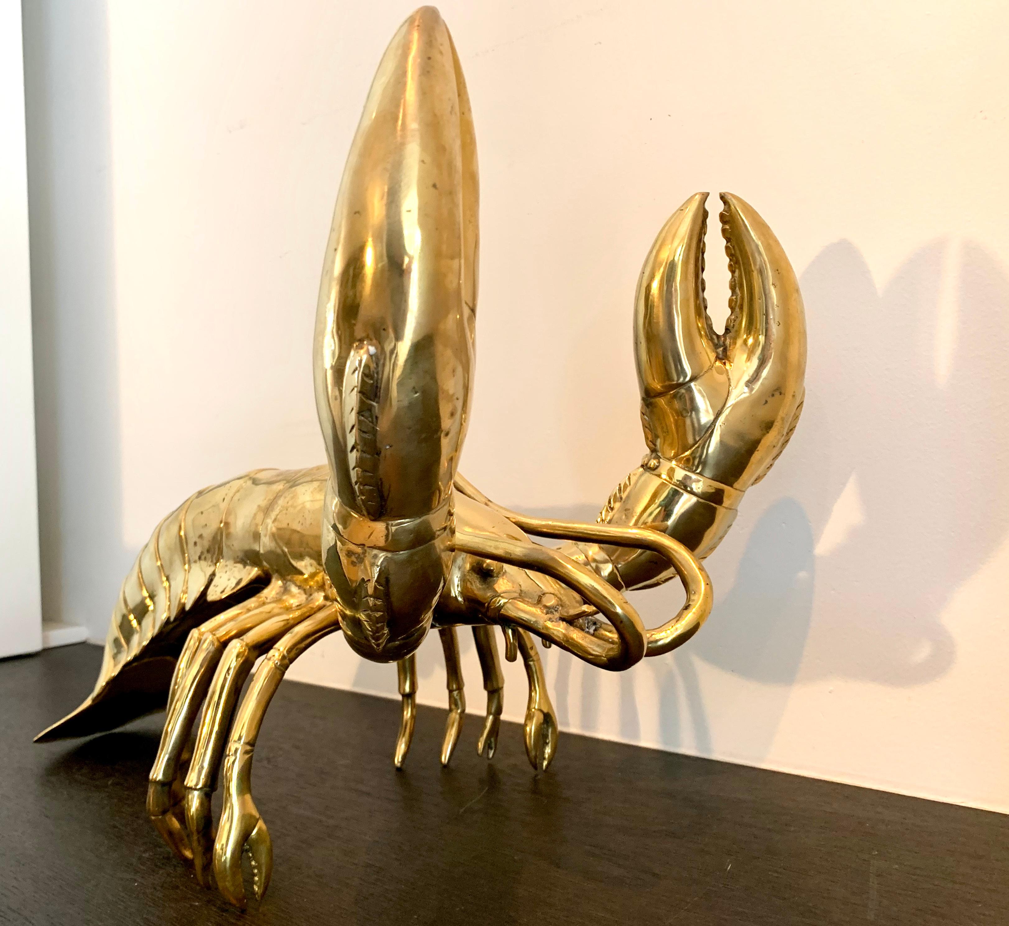 Golden Lobster - 19th century liberace style bronze pop art animal sculpture 3