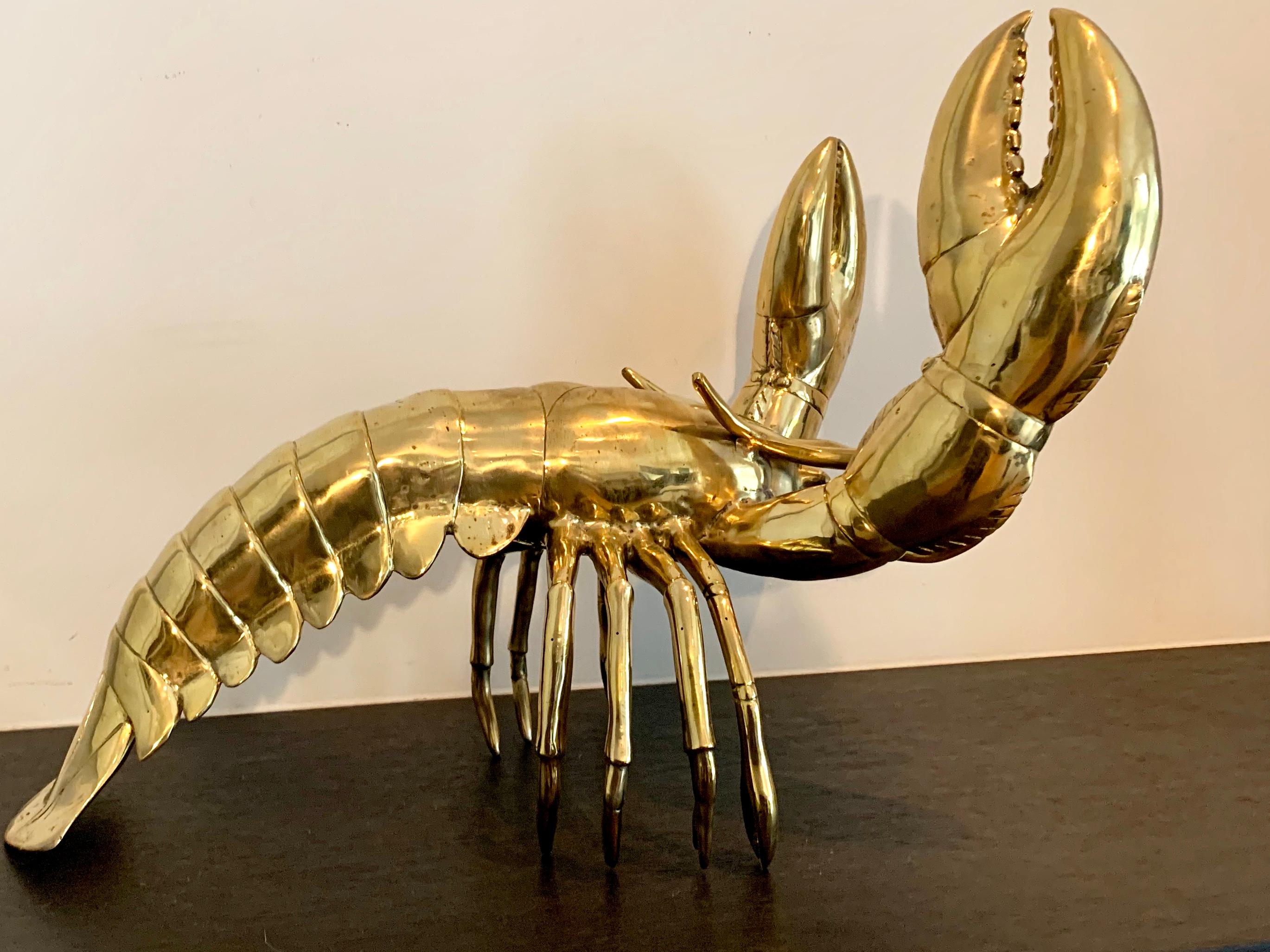 Golden Lobster - 19th century liberace style bronze pop art animal sculpture 4
