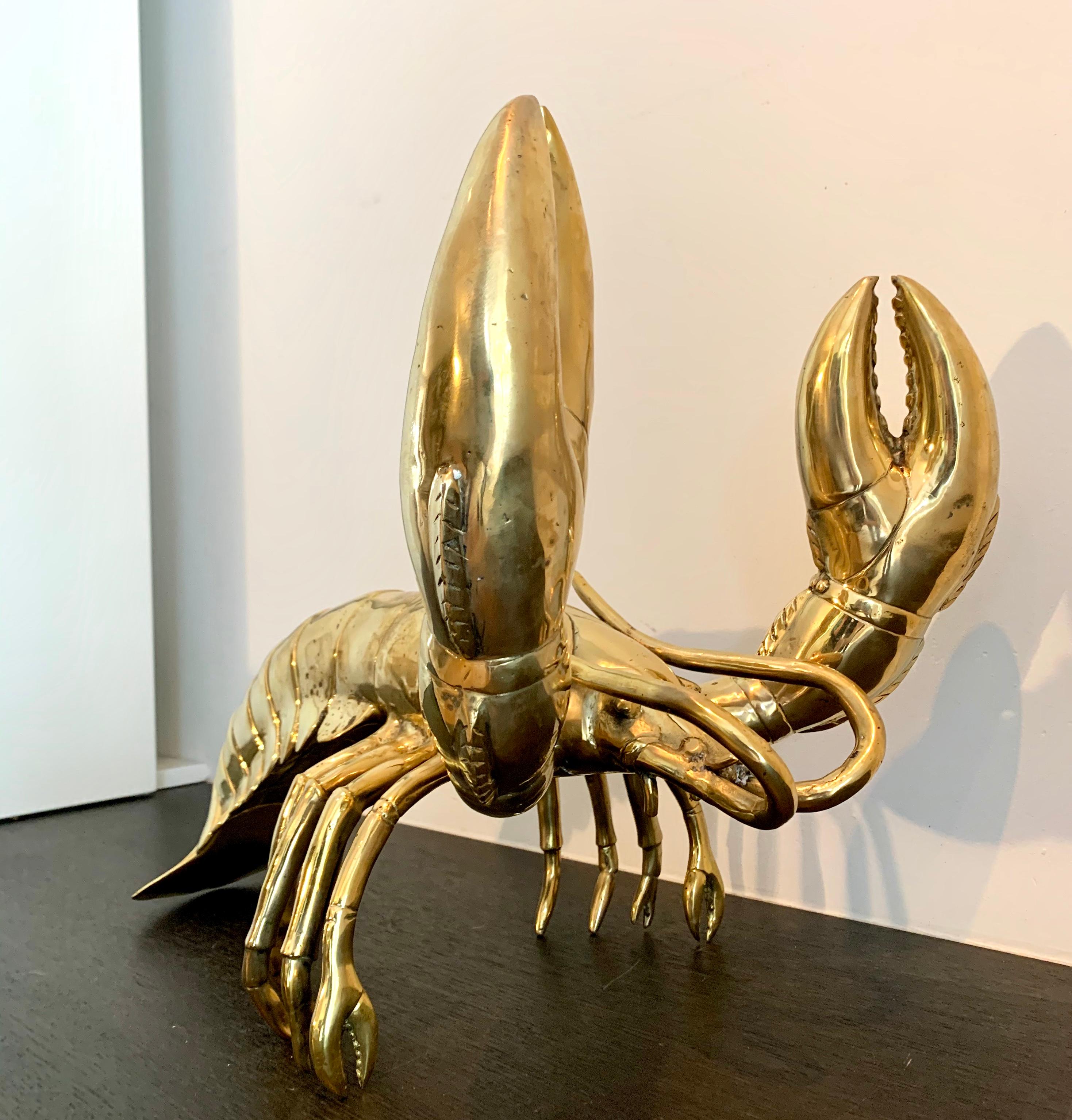 Golden Lobster - 19th century liberace style bronze pop art animal sculpture - Pop Art Sculpture by Unknown