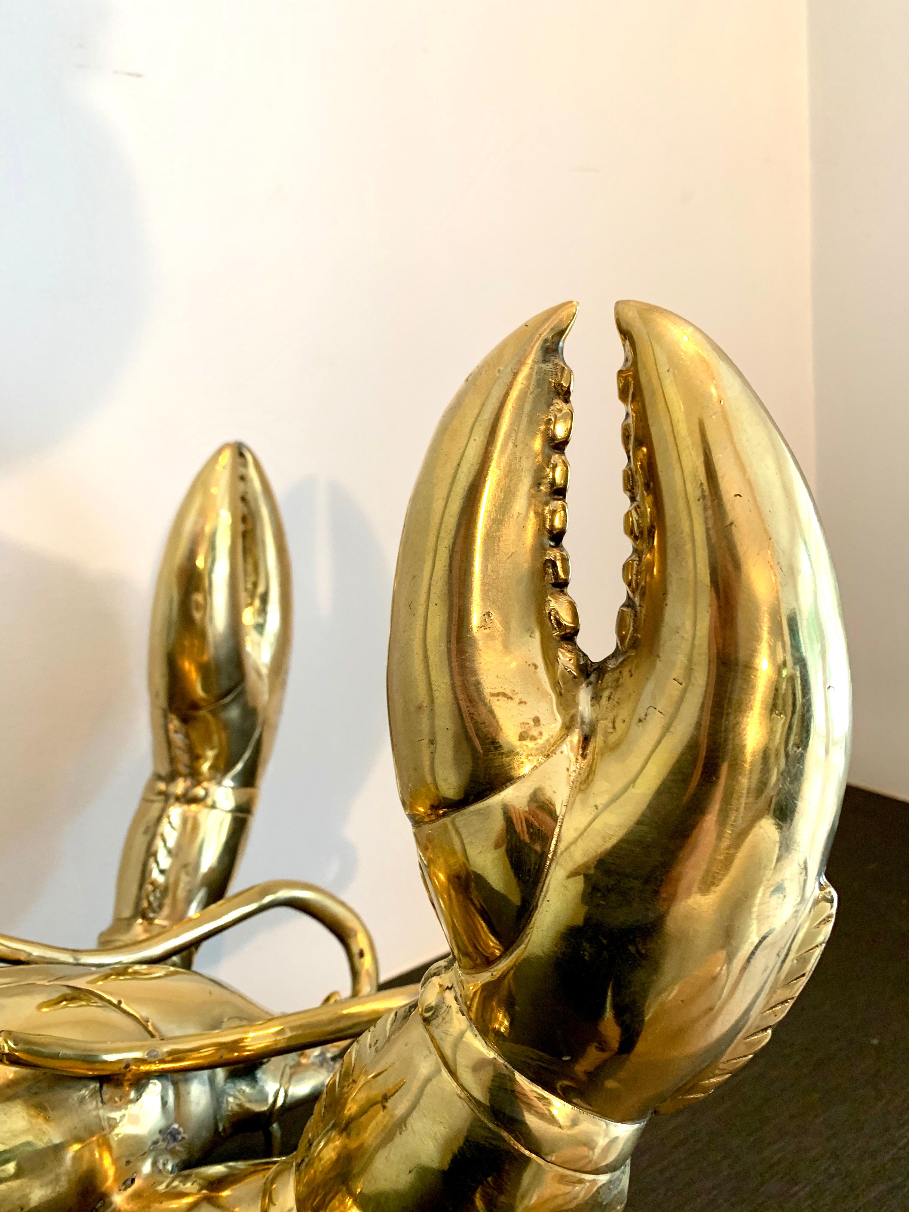 Golden Lobster - 19th century liberace style bronze pop art animal sculpture 1