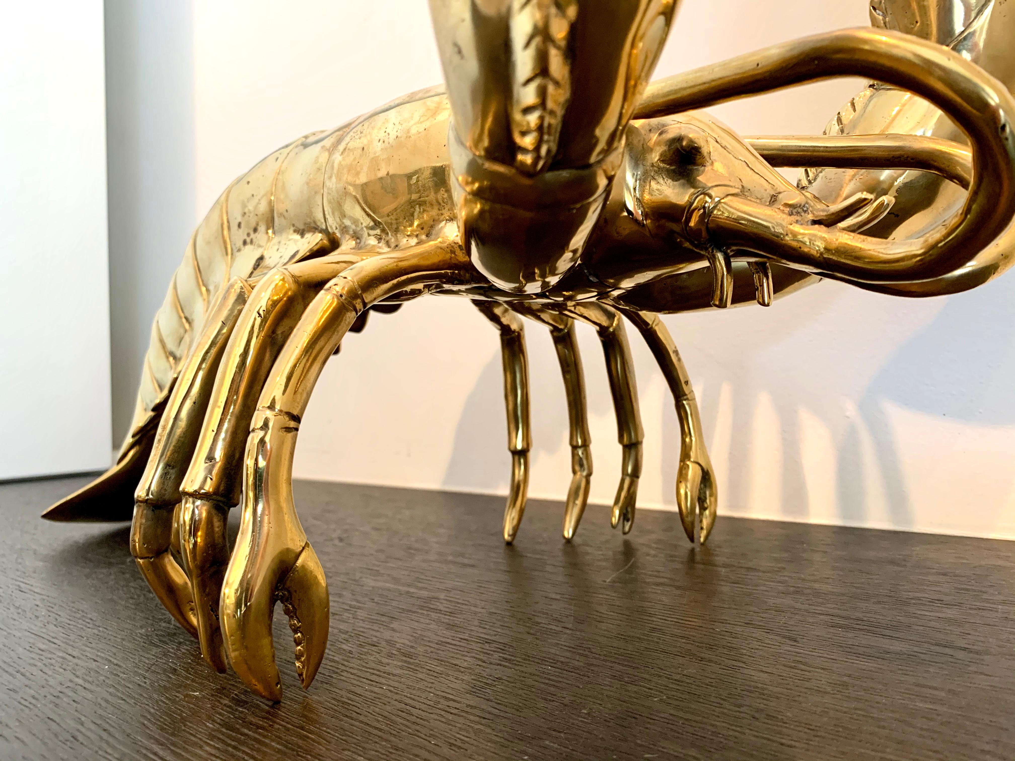Golden Lobster - 19th century liberace style bronze pop art animal sculpture 2