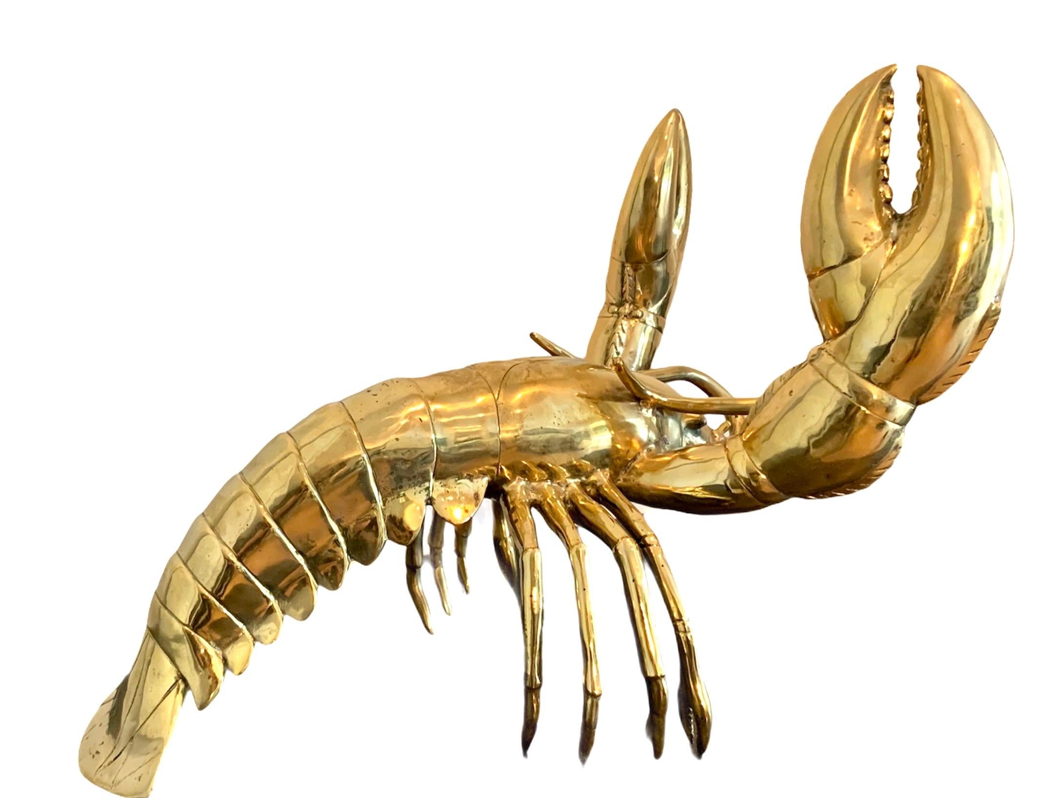 Golden Lobster - 19th century liberace style bronze pop art animal sculpture - Sculpture by Unknown