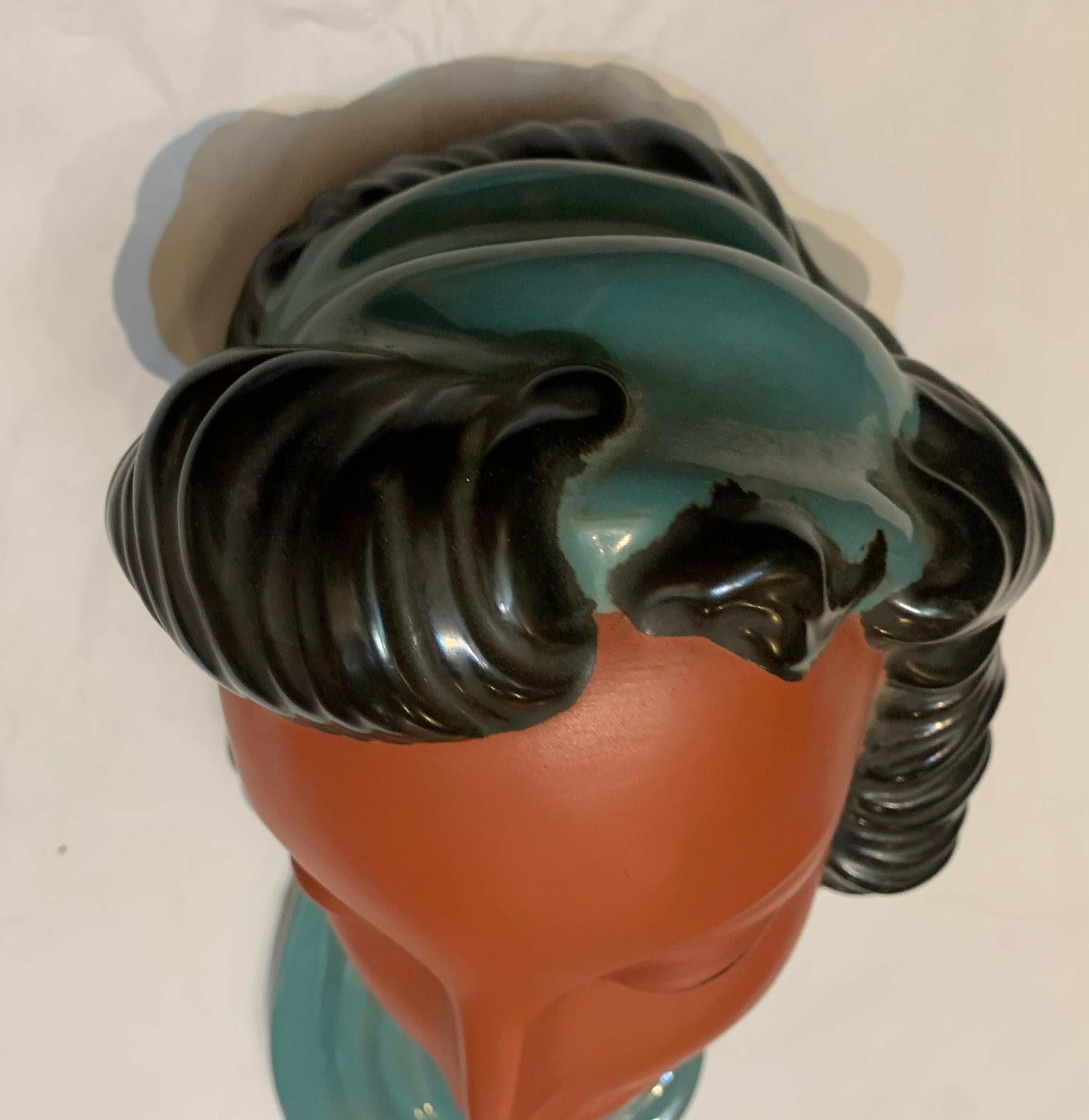 Goldscheider - Vienna, Wall Mask, 1940s-50s. For Sale 2