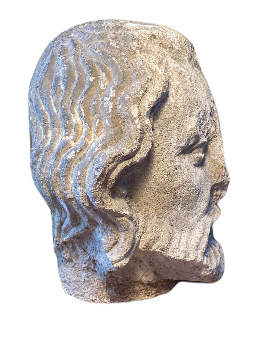 Gotik-Kopf eines Apostels – 13. Jahrhundert (Gotisch), Sculpture, von Unknown