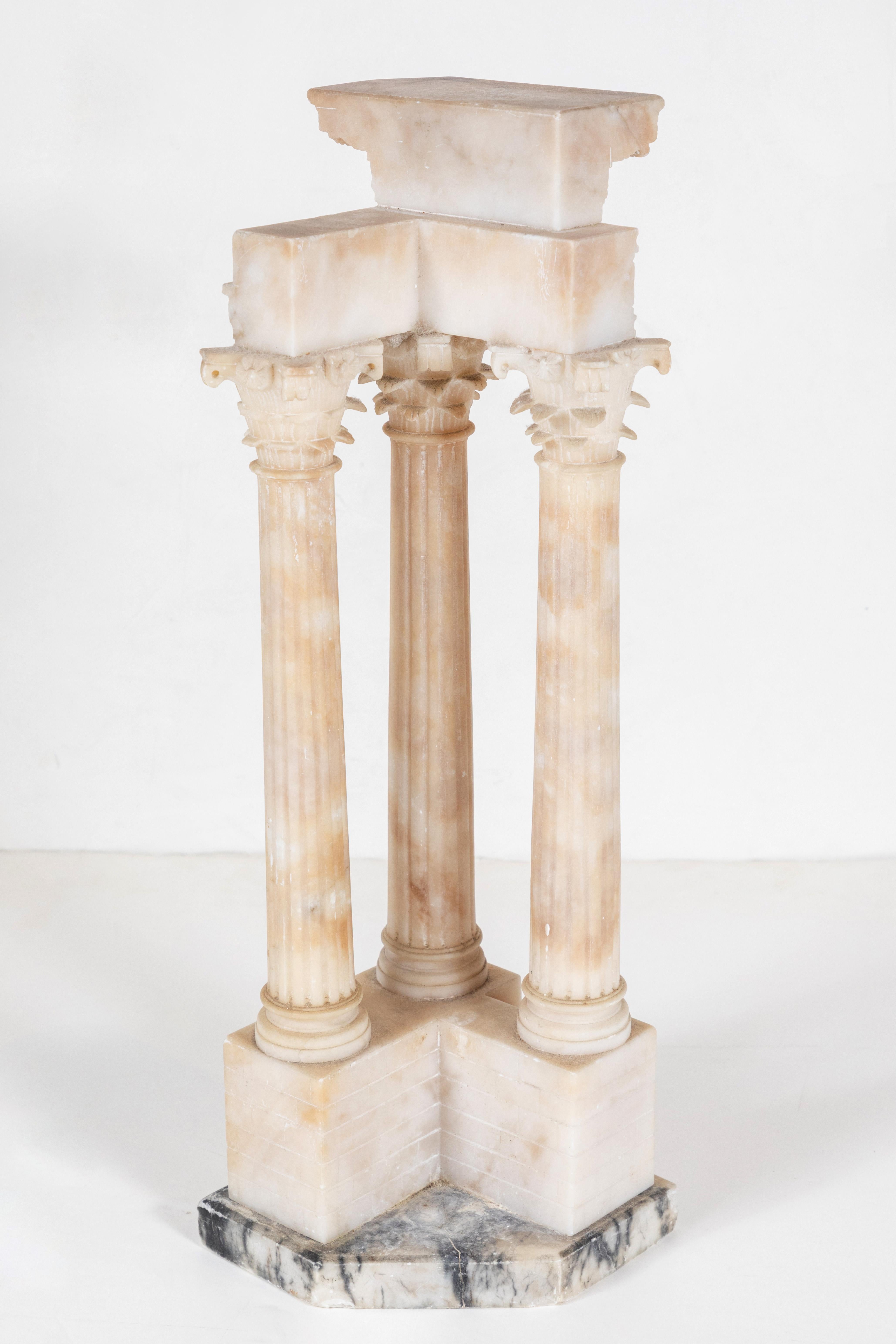 Graceful, Alabaster, Architecture Model - Beige Figurative Sculpture by Unknown
