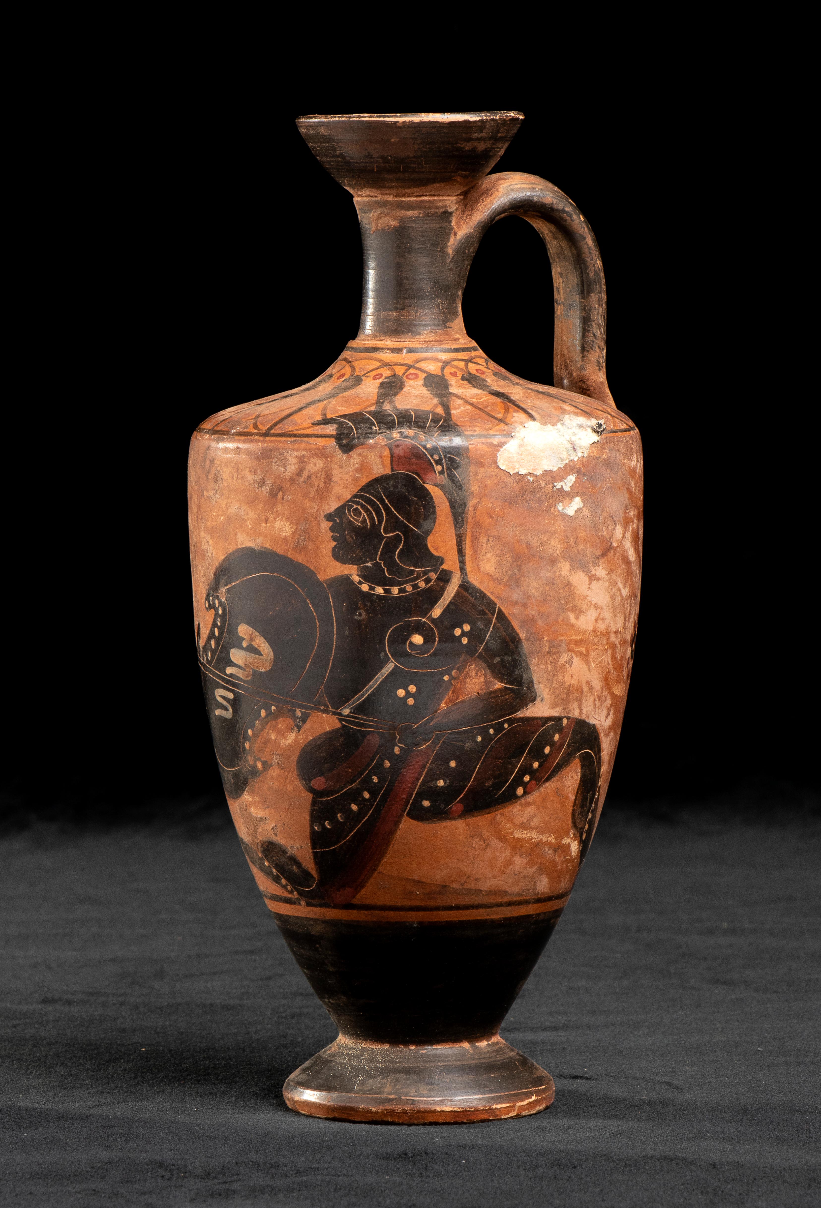 Unknown Figurative Painting - Gran Tour Ancient Greek Style Painted Figure Vase 19th Century 