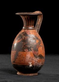 Antique Gran Tour Ancient Greek Style Painted Figure Vase 19th Century