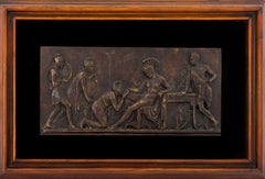 Grand Tour Achilles und Priam Bronze-Reliefplakette