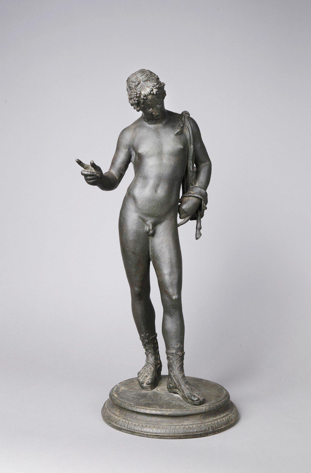 Grand Tour Bronzeskulptur des Dionysos, Italienische Schule des 19. Jahrhunderts – Sculpture von Unknown