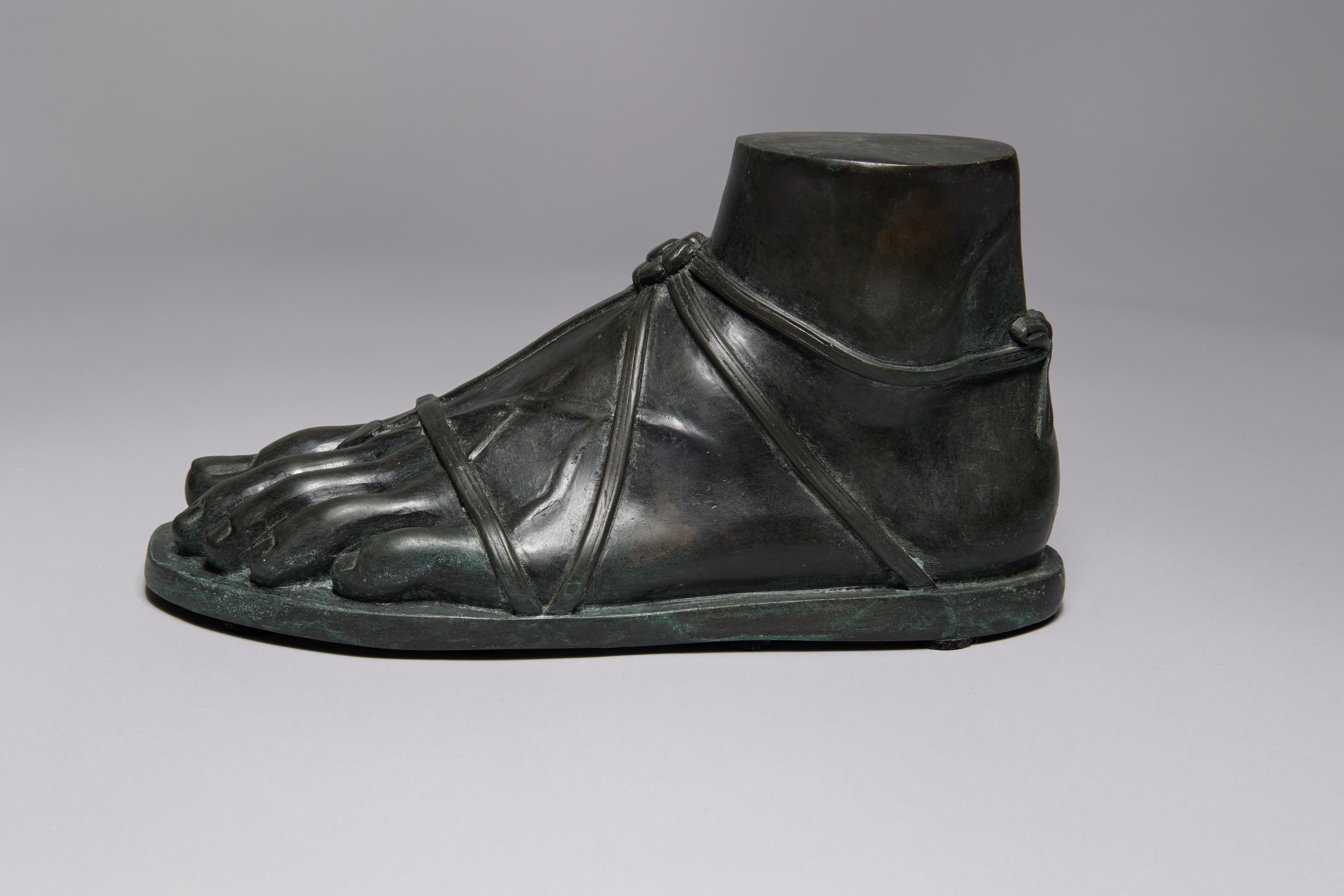 Unknown Figurative Sculpture - Grand Tour Sandaled Foot of an Antiquity, 19th Century Italian