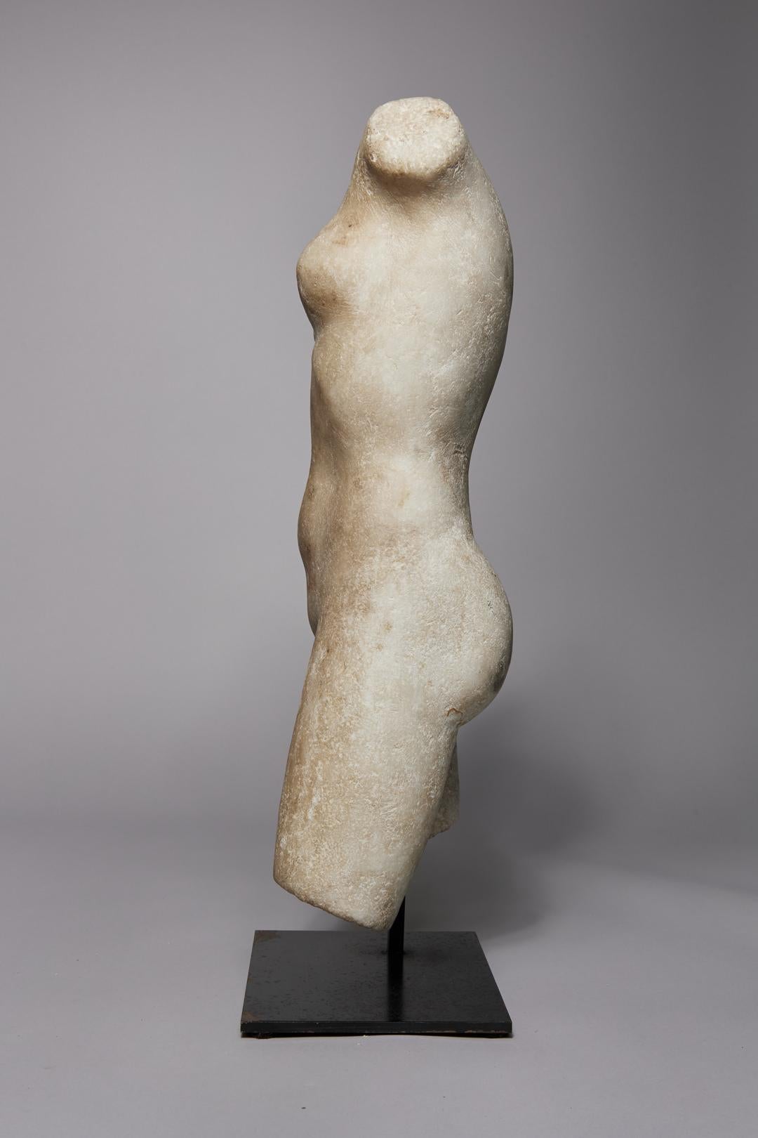 Grand Tour Torso of Aphrodite/Venus After the Antiquity, 19th Century - Gray Nude Sculpture by Unknown