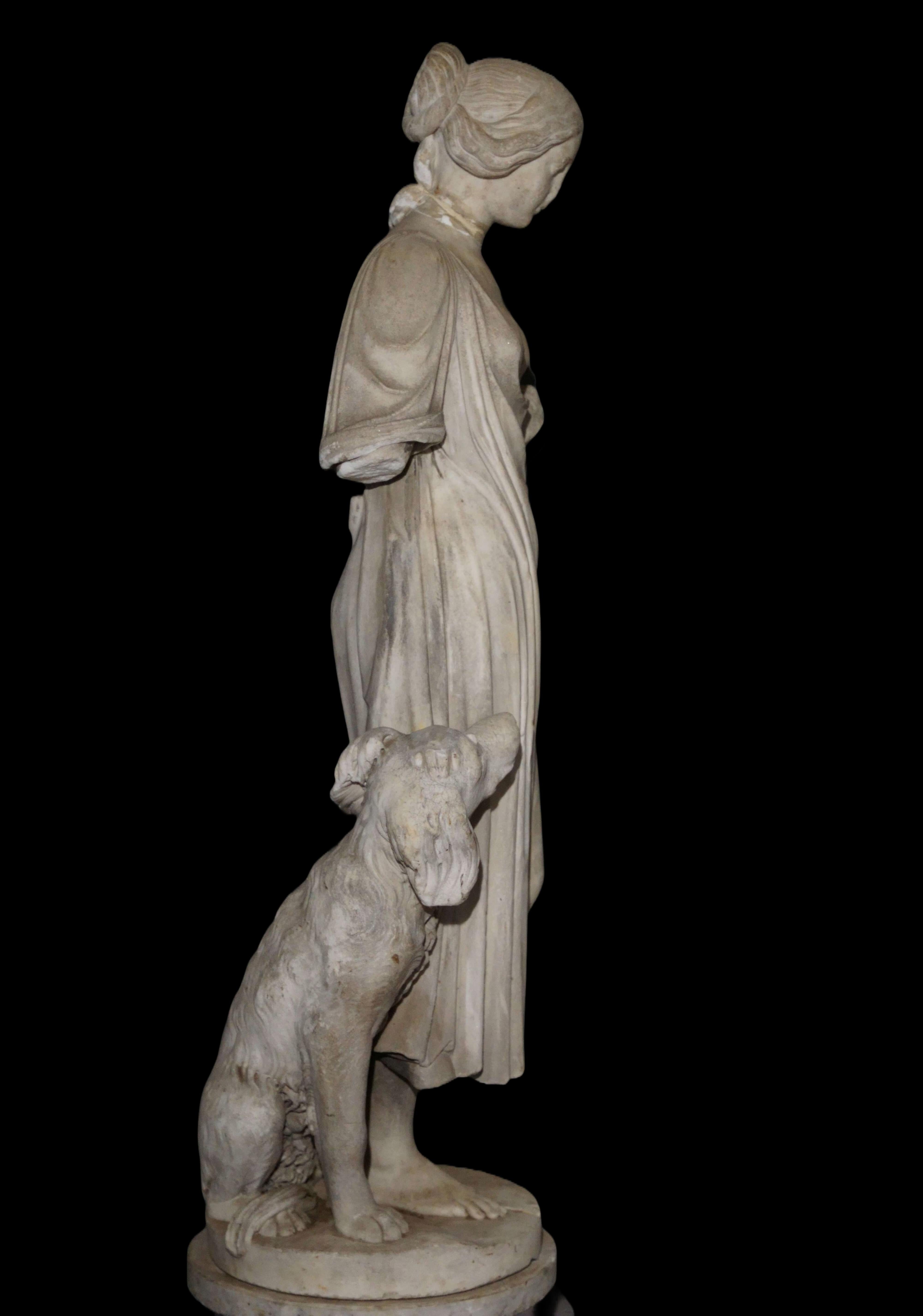 Gran escultura neoclásica italiana de mármol Alegoría siglo XVIII en venta 5