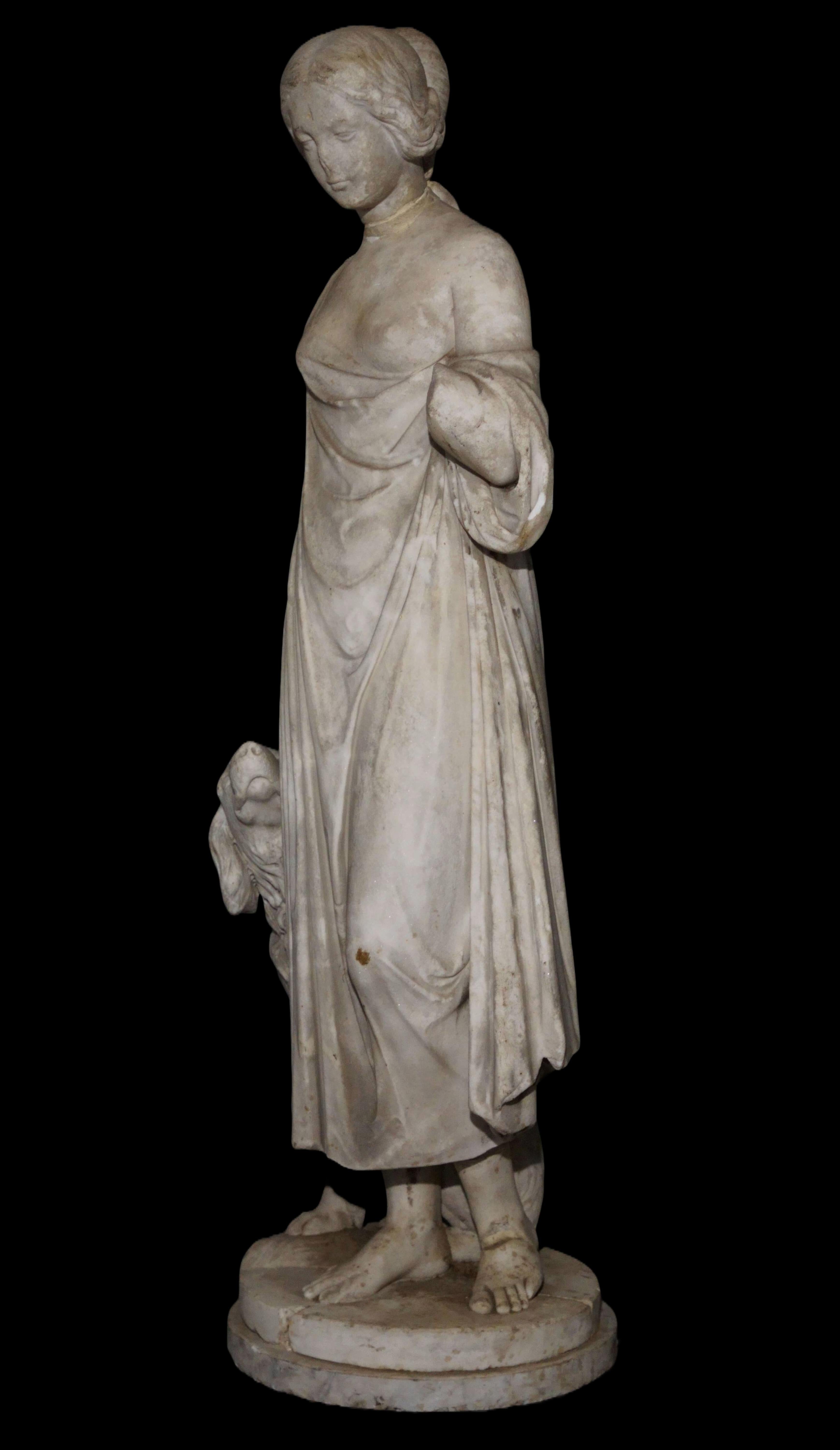 Gran escultura neoclásica italiana de mármol Alegoría siglo XVIII en venta 9