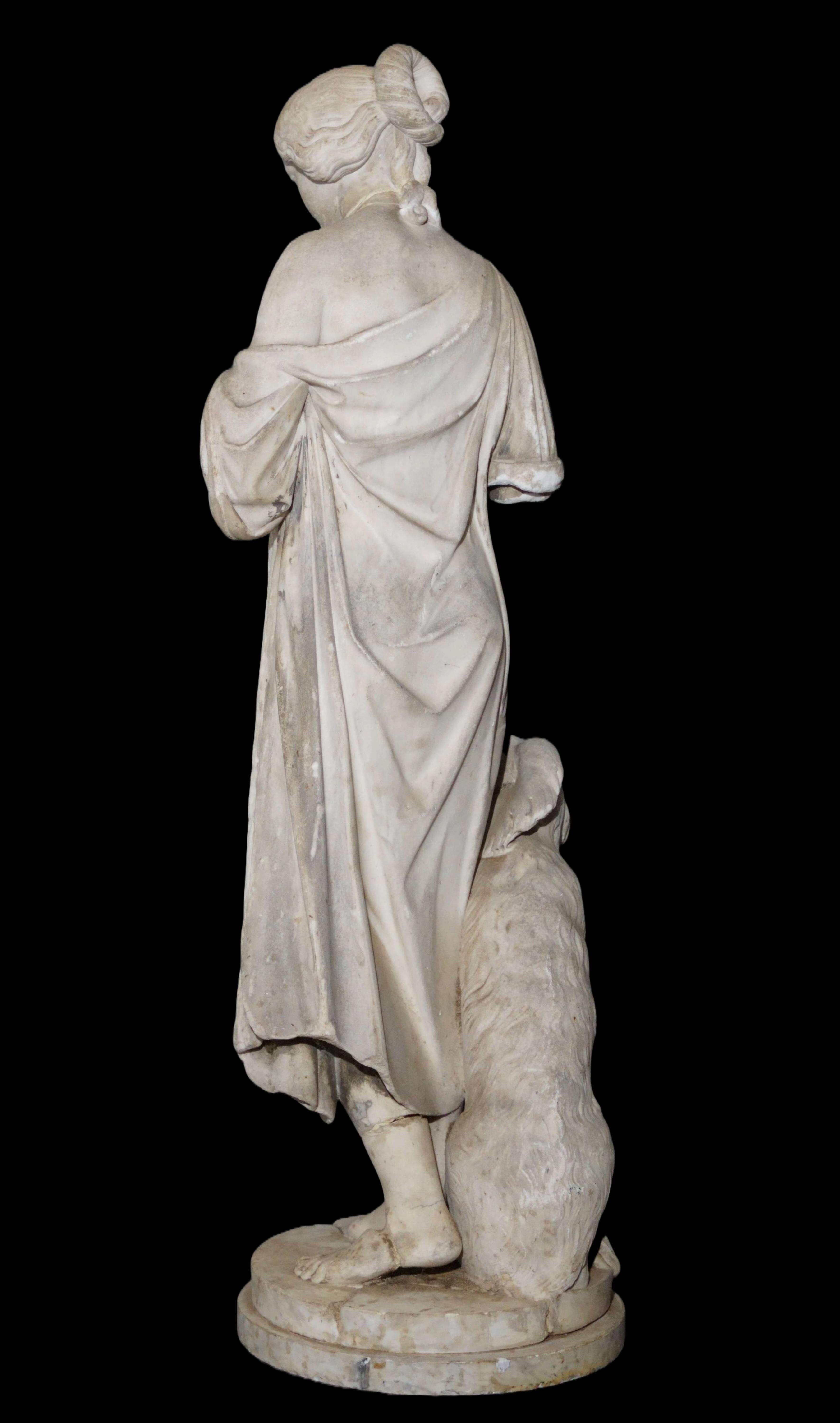 Gran escultura neoclásica italiana de mármol Alegoría siglo XVIII en venta 10