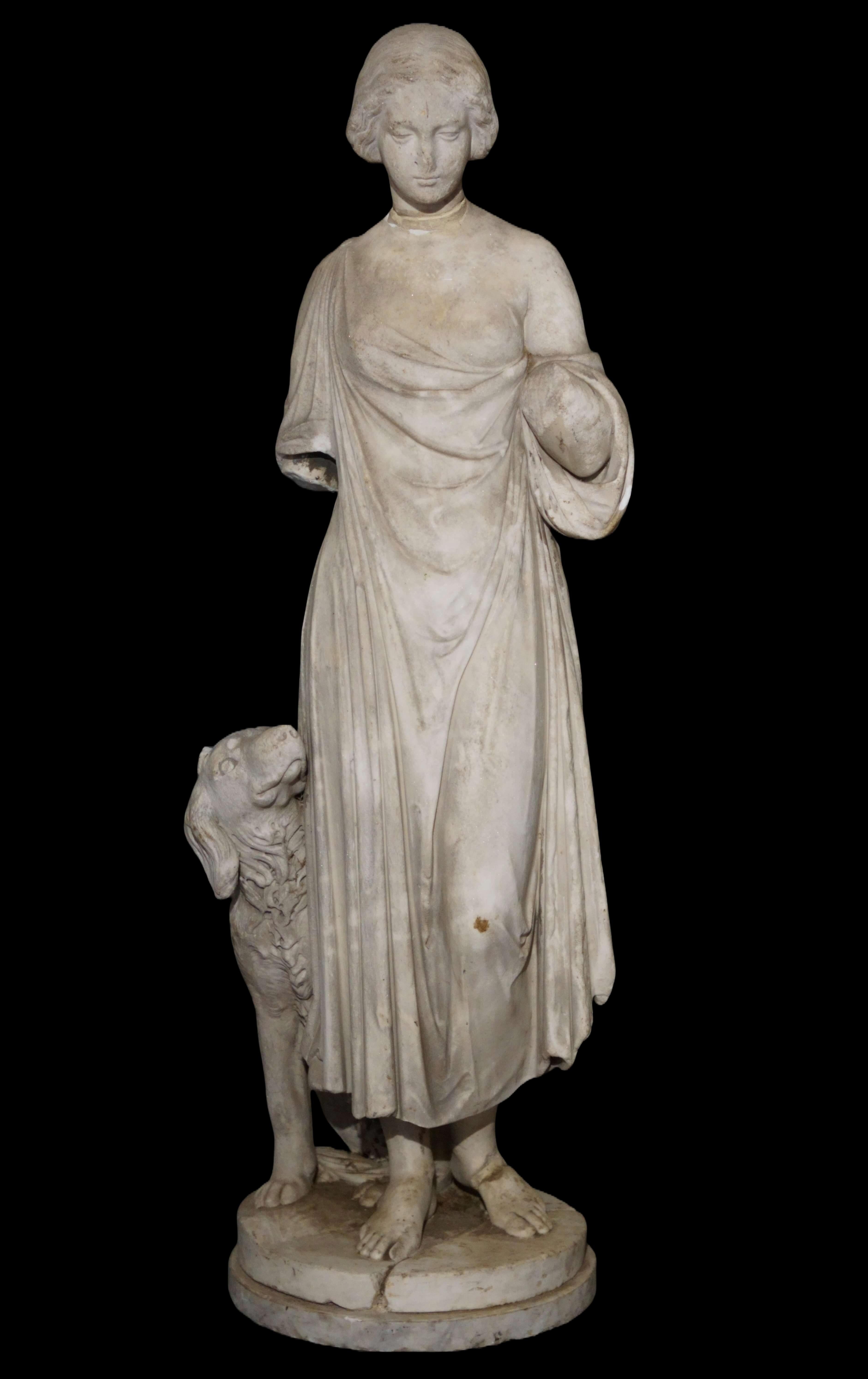 Gran escultura neoclásica italiana de mármol Alegoría siglo XVIII en venta 12