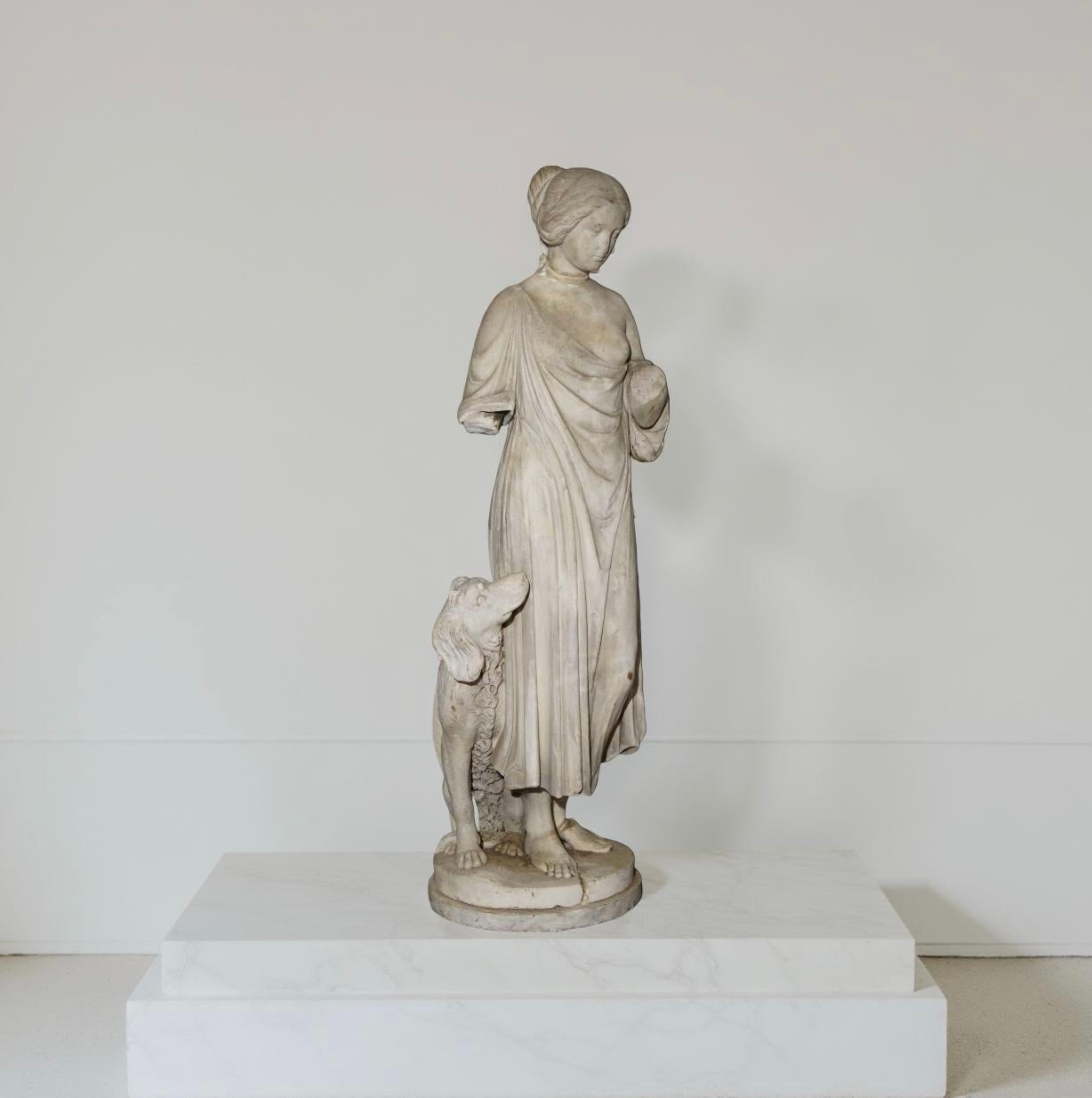 Gran escultura neoclásica italiana de mármol Alegoría siglo XVIII en venta 13