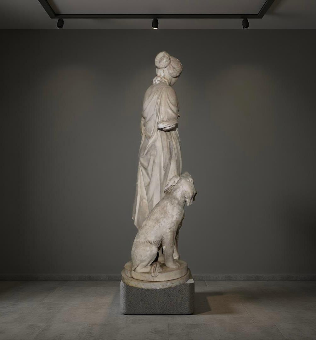 Gran escultura neoclásica italiana de mármol Alegoría siglo XVIII en venta 14