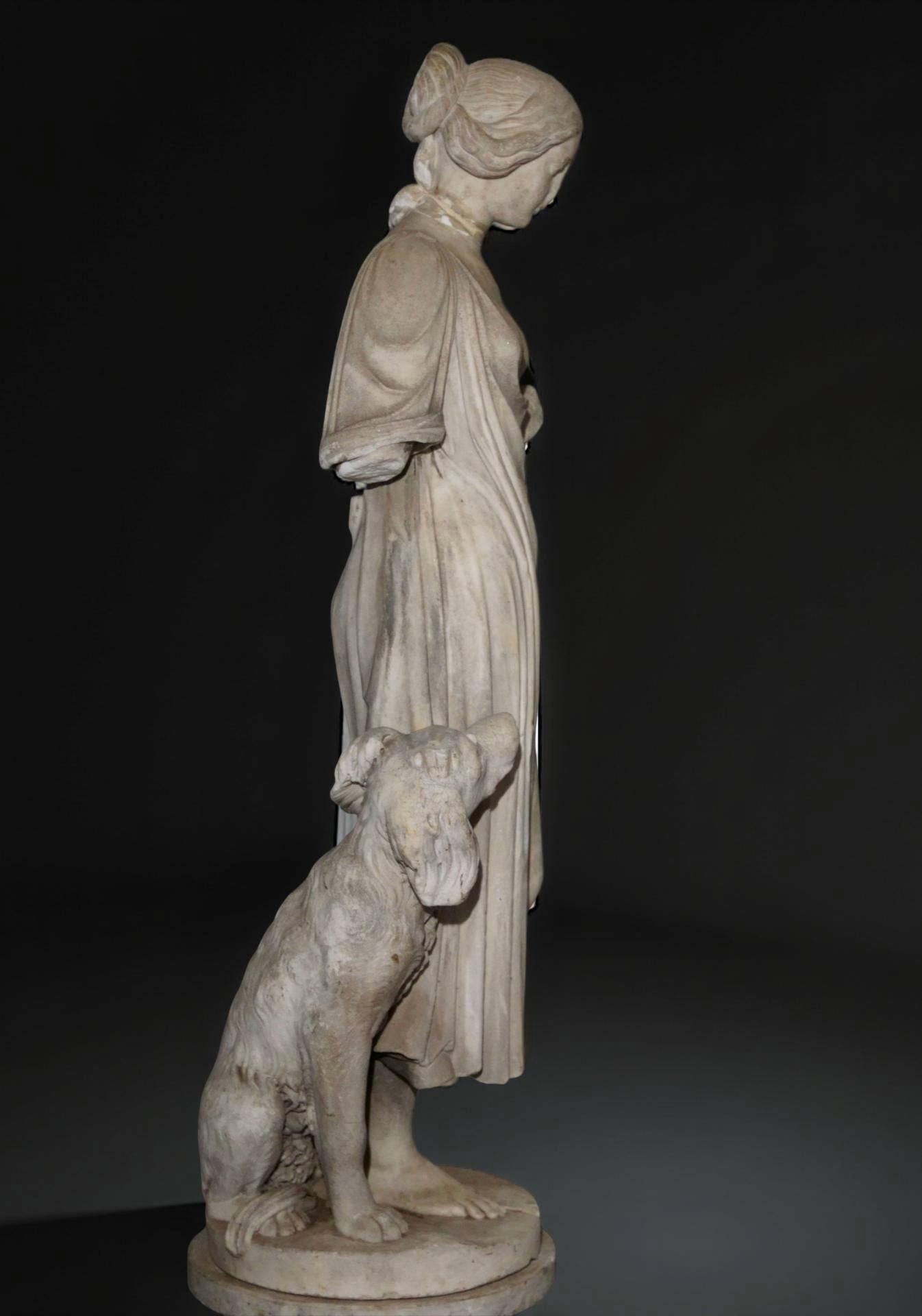 Gran escultura neoclásica italiana de mármol Alegoría siglo XVIII en venta 1
