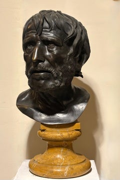 Pseudo-Seneca Grand Tour Bronzekopf Neapel Ende 18