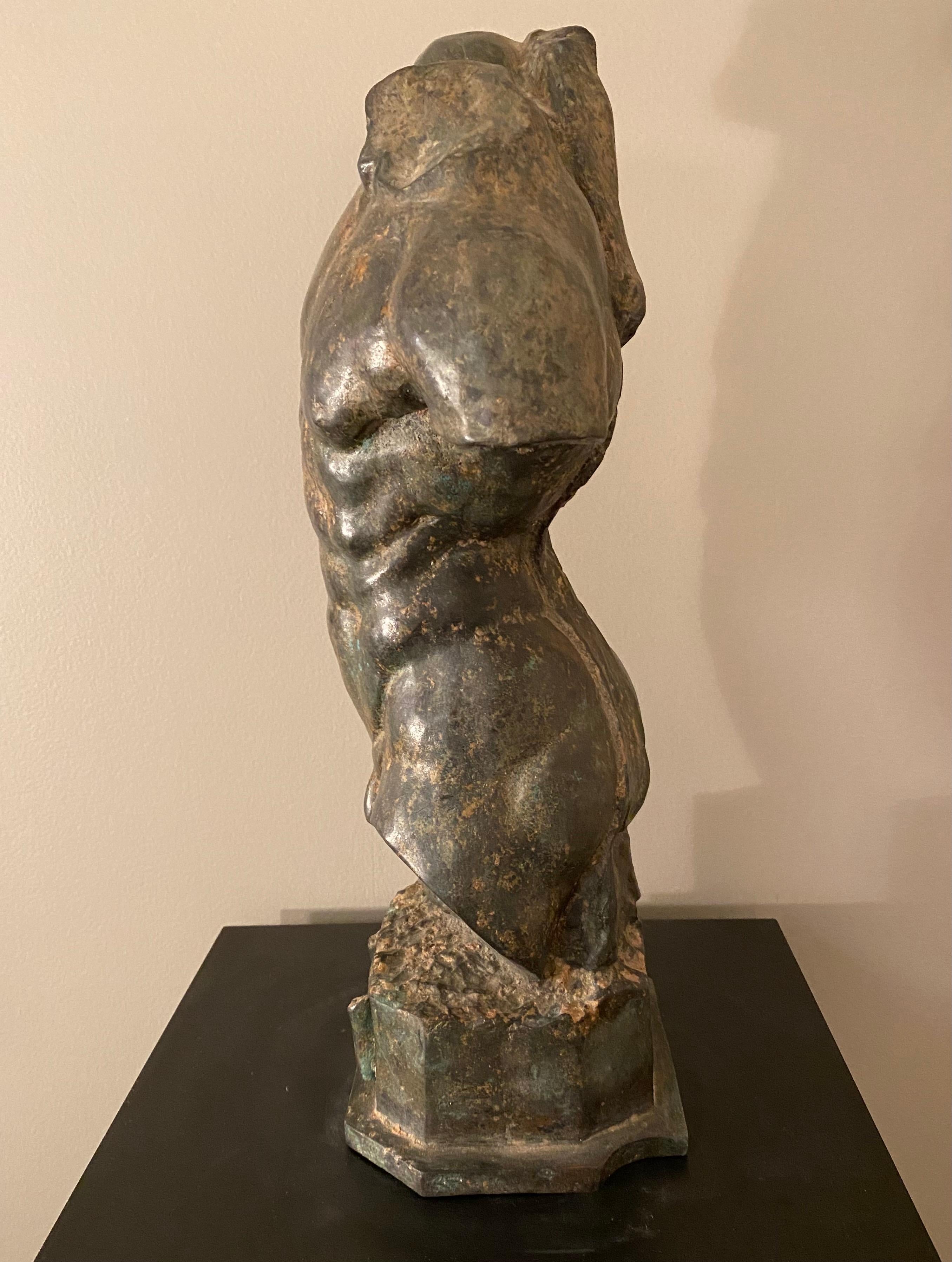 Griechisch-römischer Bronzetorso:: männlich:: nackt 1
