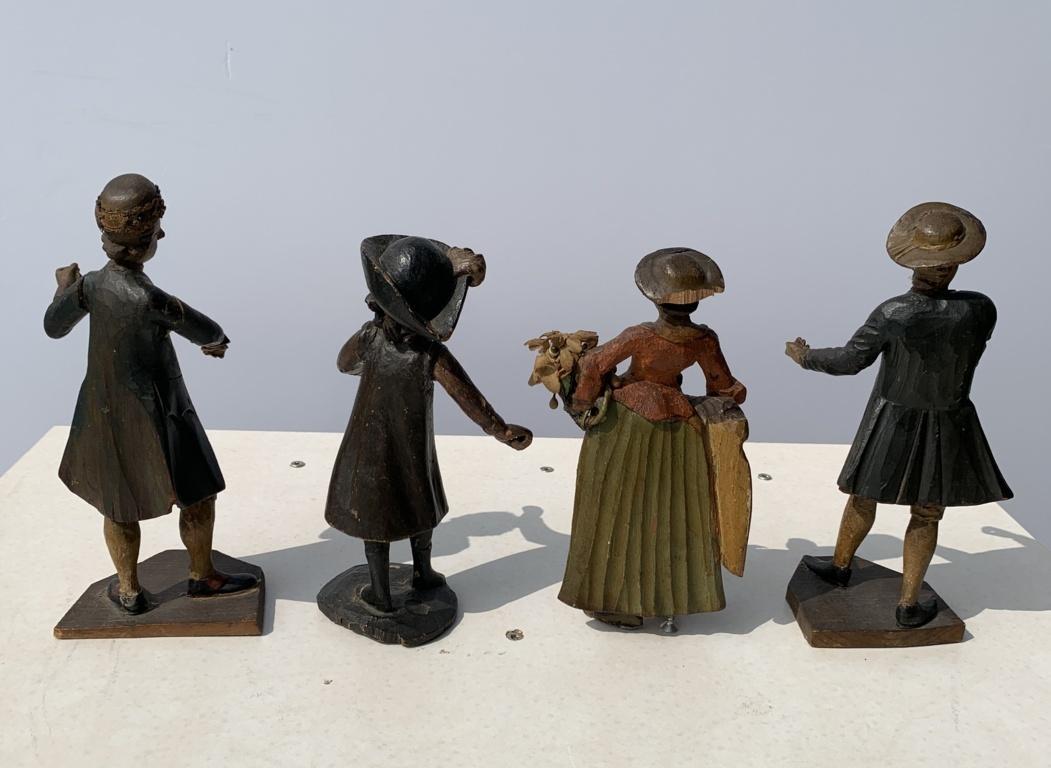 Group of four 18th century Venetian wood sculptures - Venice Painted Carved For Sale 10