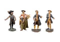 Group of four 18th century Venetian wood sculptures - Venice Painted Carved