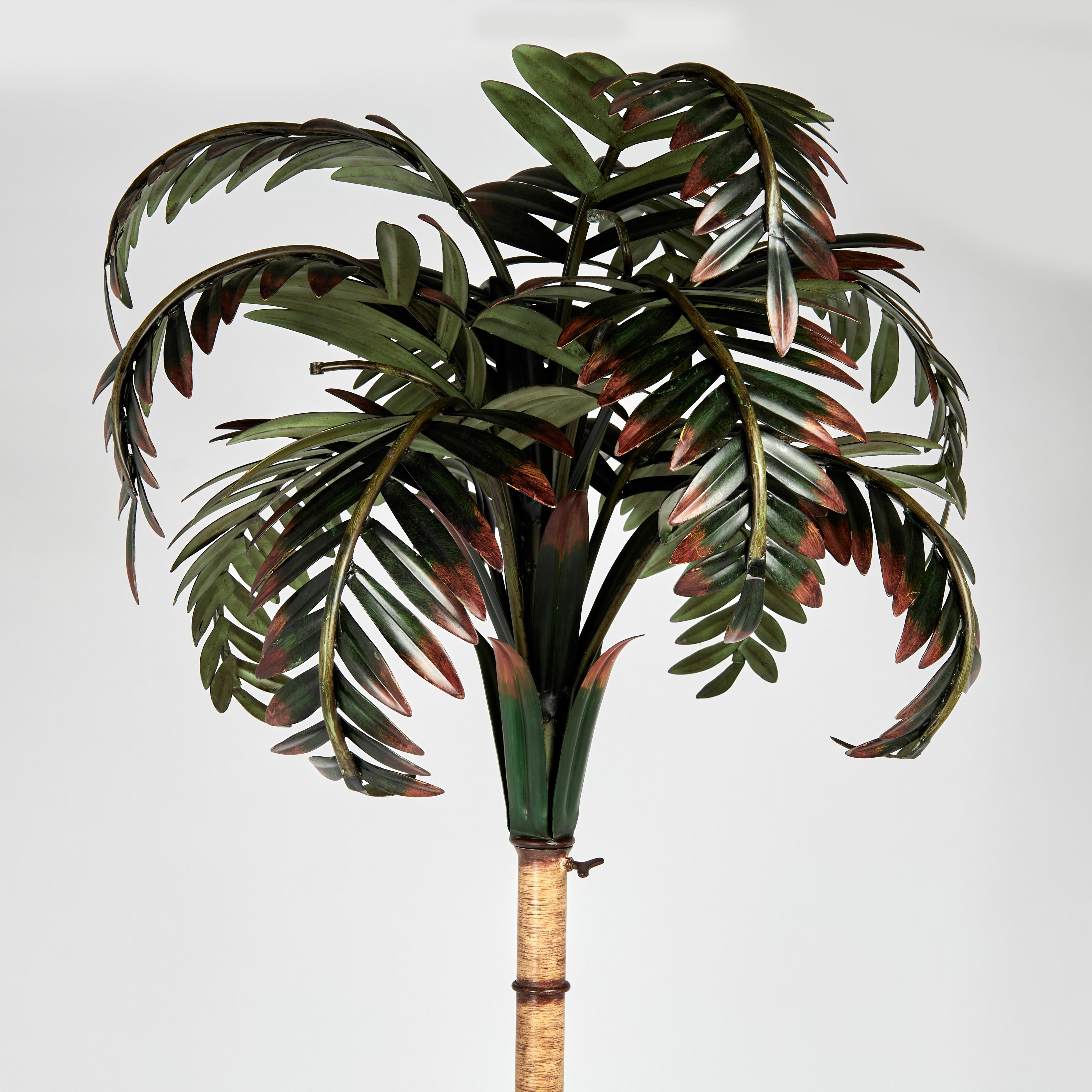 Group of Three Vintage Italian Tole Palm Tree Sculptures For Sale 2