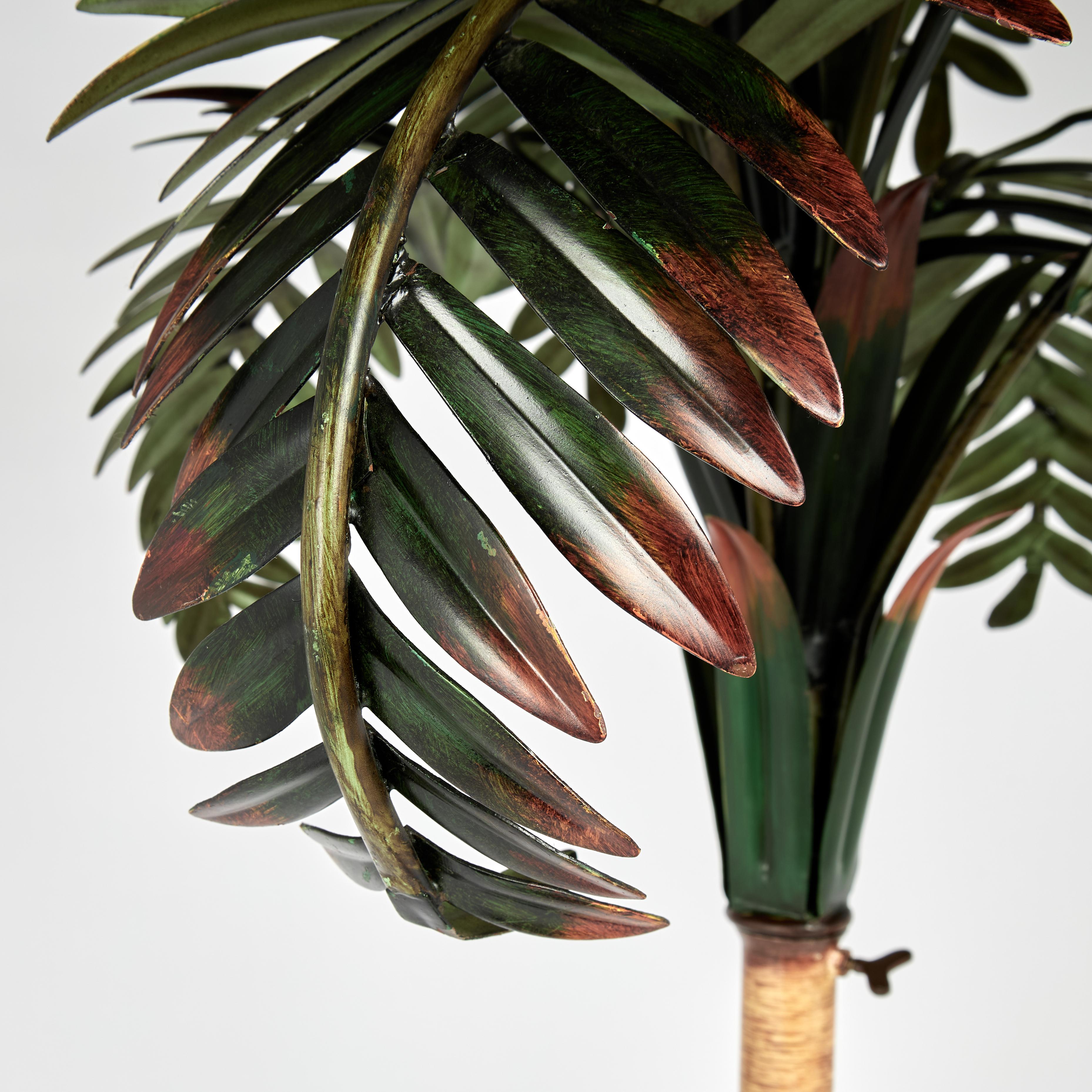 Group of Three Vintage Italian Tole Palm Tree Sculptures For Sale 3