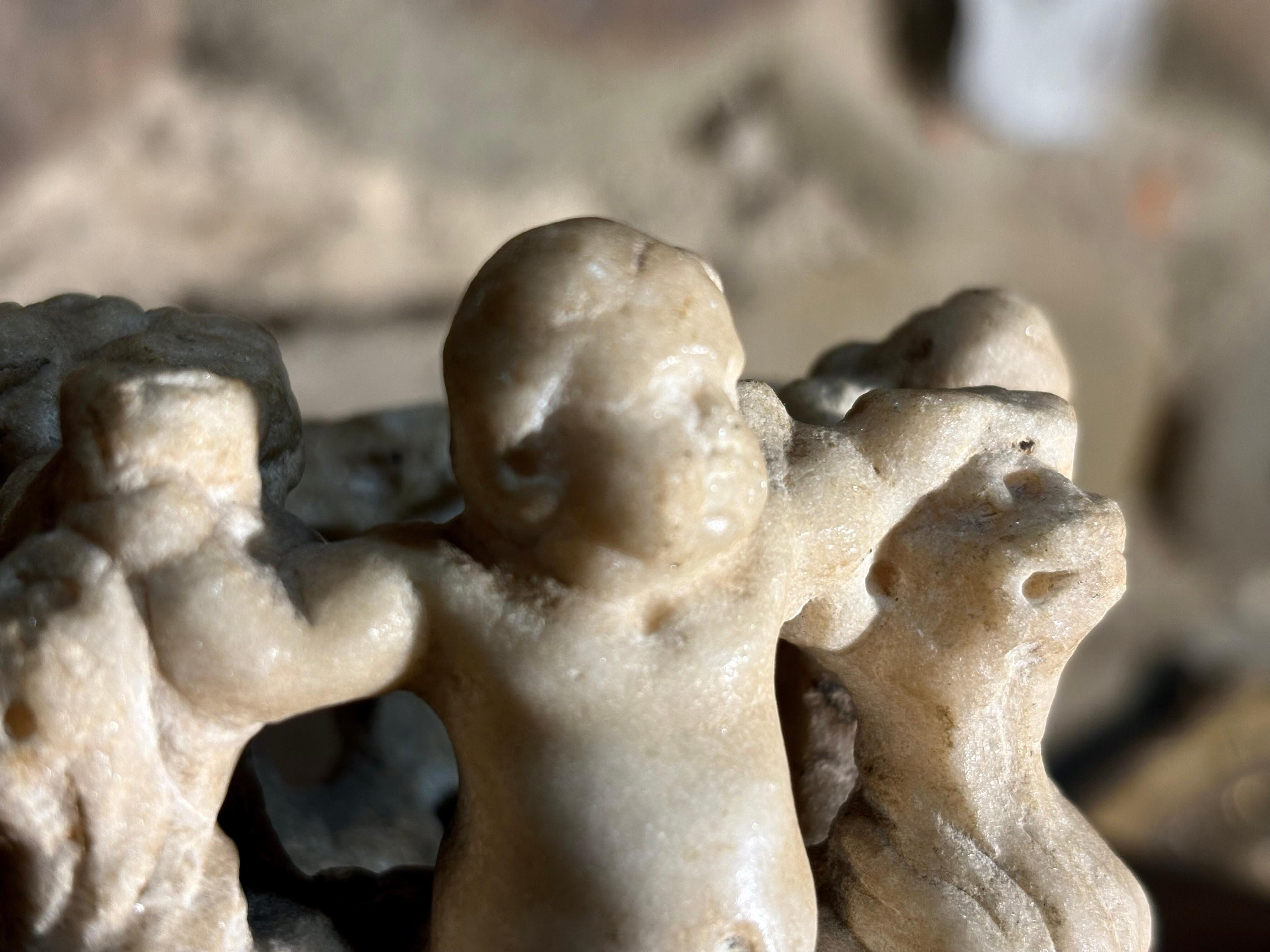 Gruppo in Marmo Allegoria Putti e Leoni Rinascimento Italiano XVI secolo in vendita 6