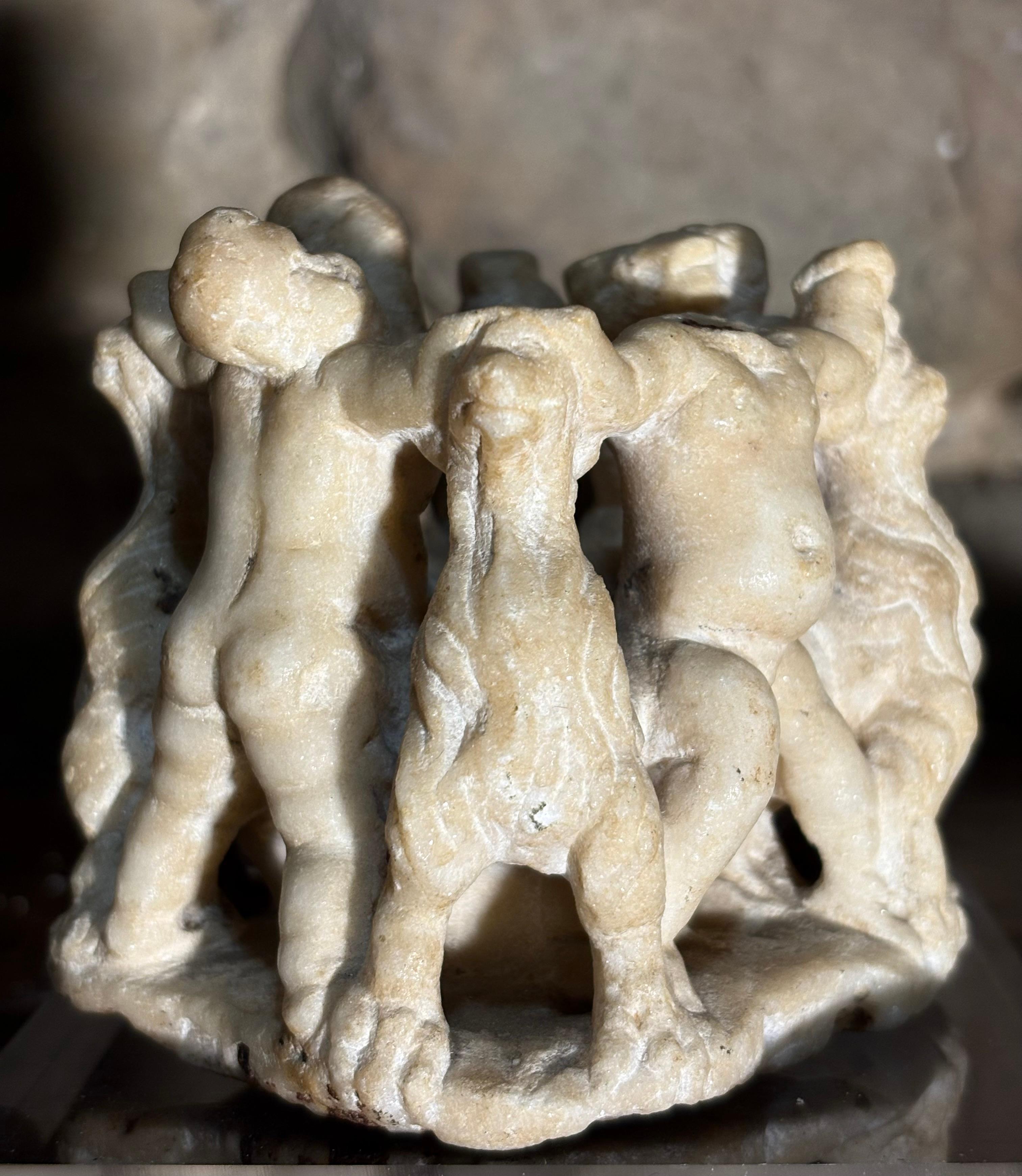 Gruppo in Marmo Allegoria Putti e Leoni Rinascimento Italiano XVI secolo in vendita 3