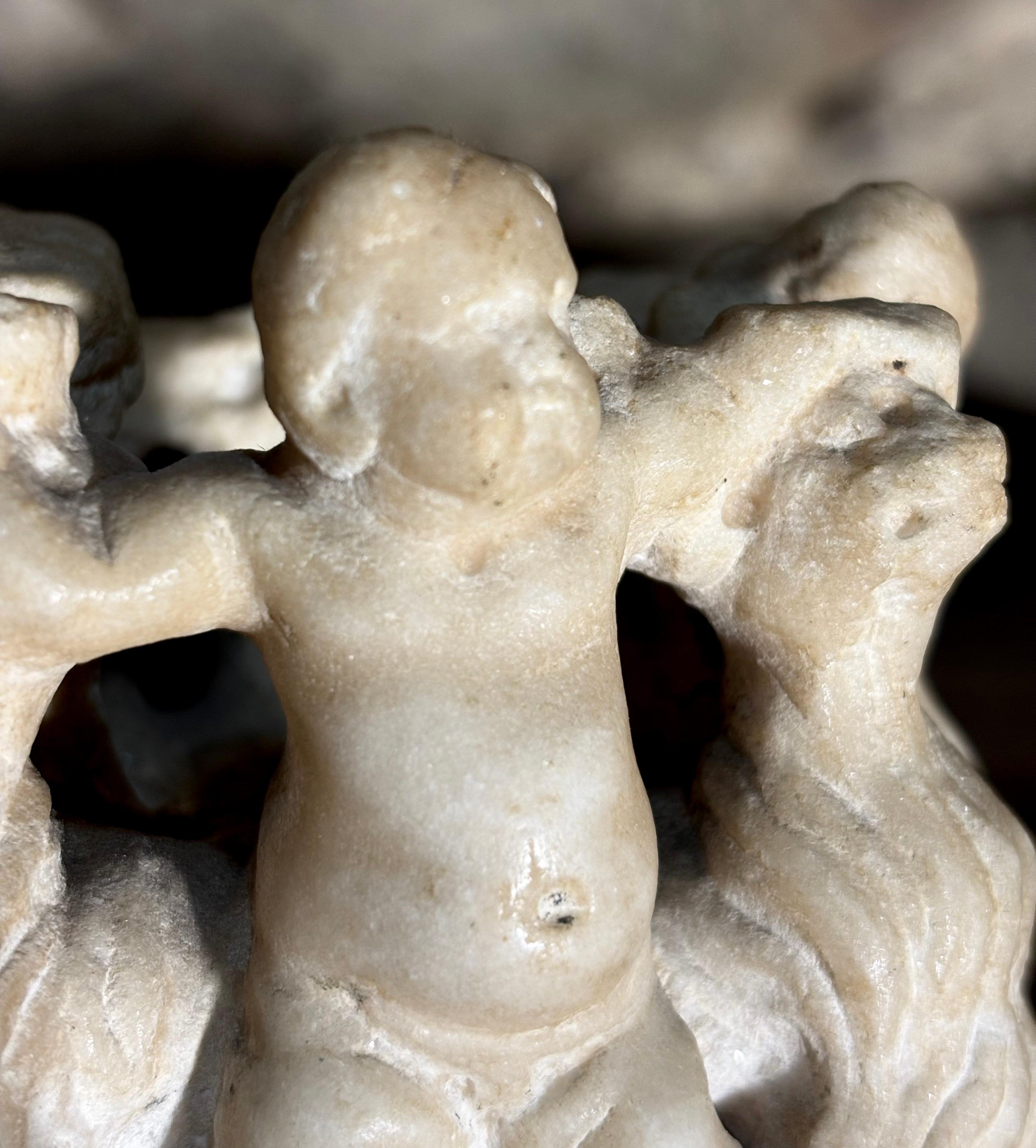 Gruppo in Marmo Allegoria Putti e Leoni Rinascimento Italiano XVI secolo in vendita 4