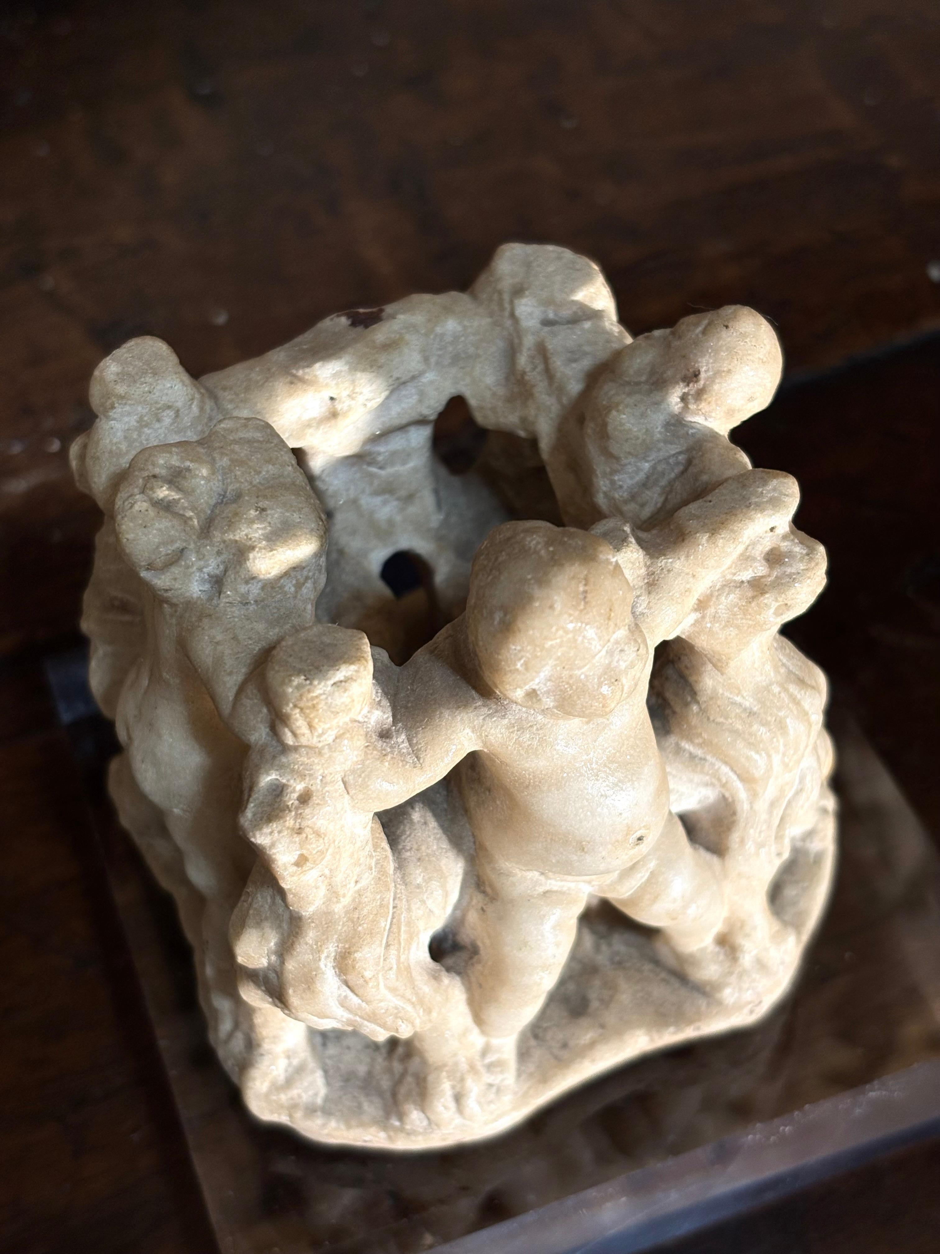 Gruppo in Marmo Allegoria Putti e Leoni Rinascimento Italiano XVI secolo in vendita 5