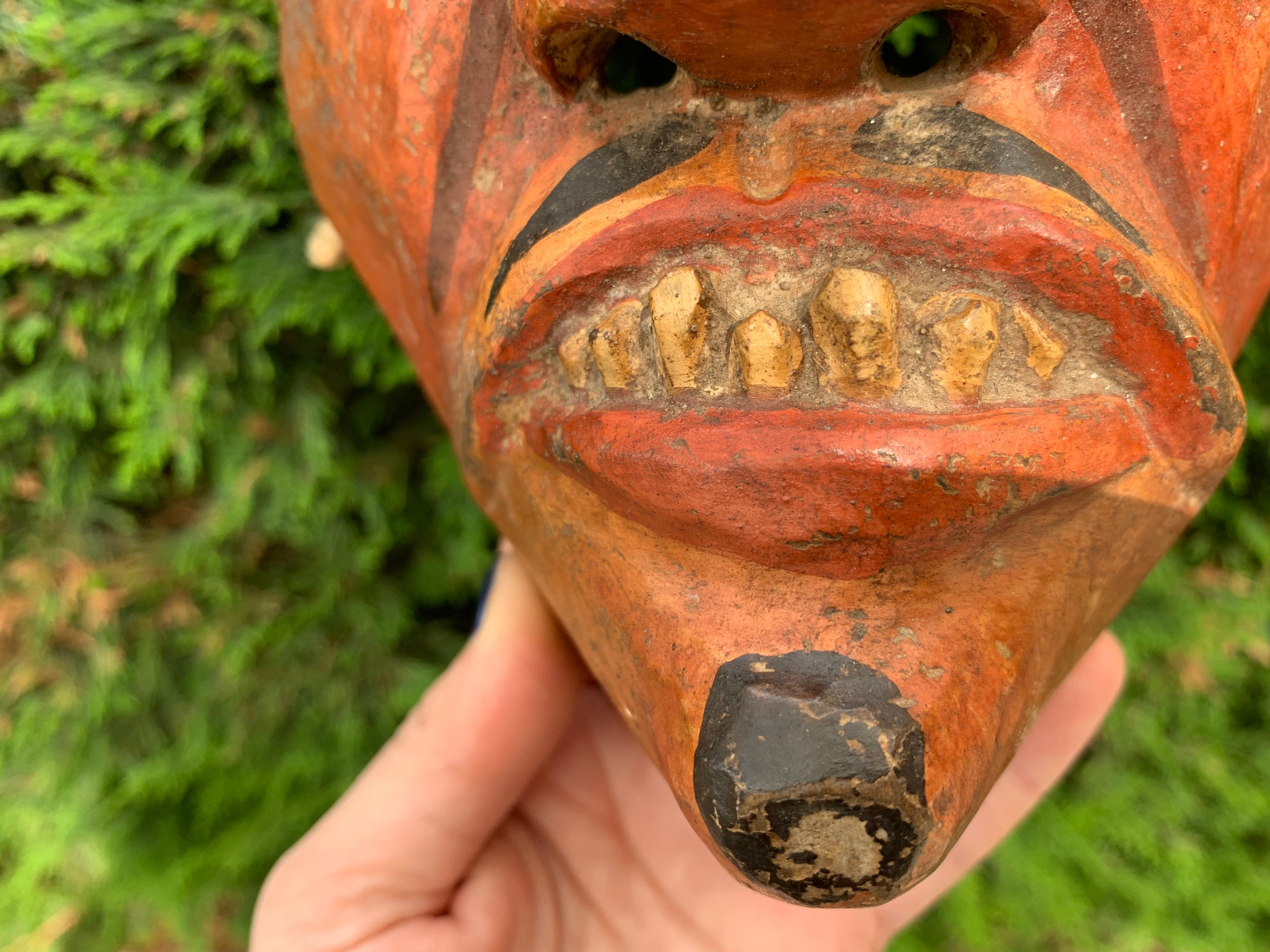 Guatemala. Maschera di Baila de la Conquista. Inizio XX secolo For Sale 9