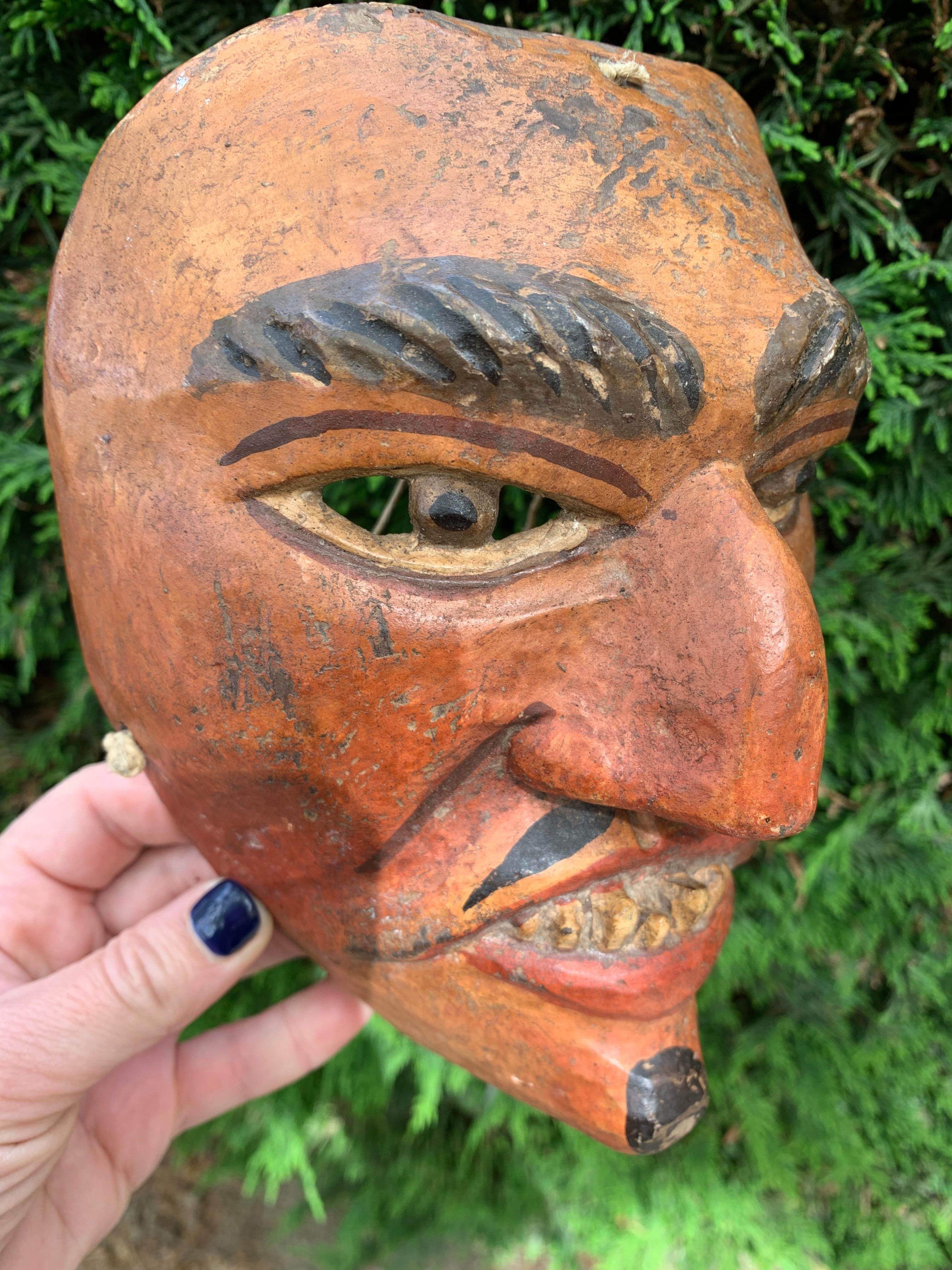 Guatemala. Maschera di Baila de la Conquista. Début du XXème siècle en vente 13