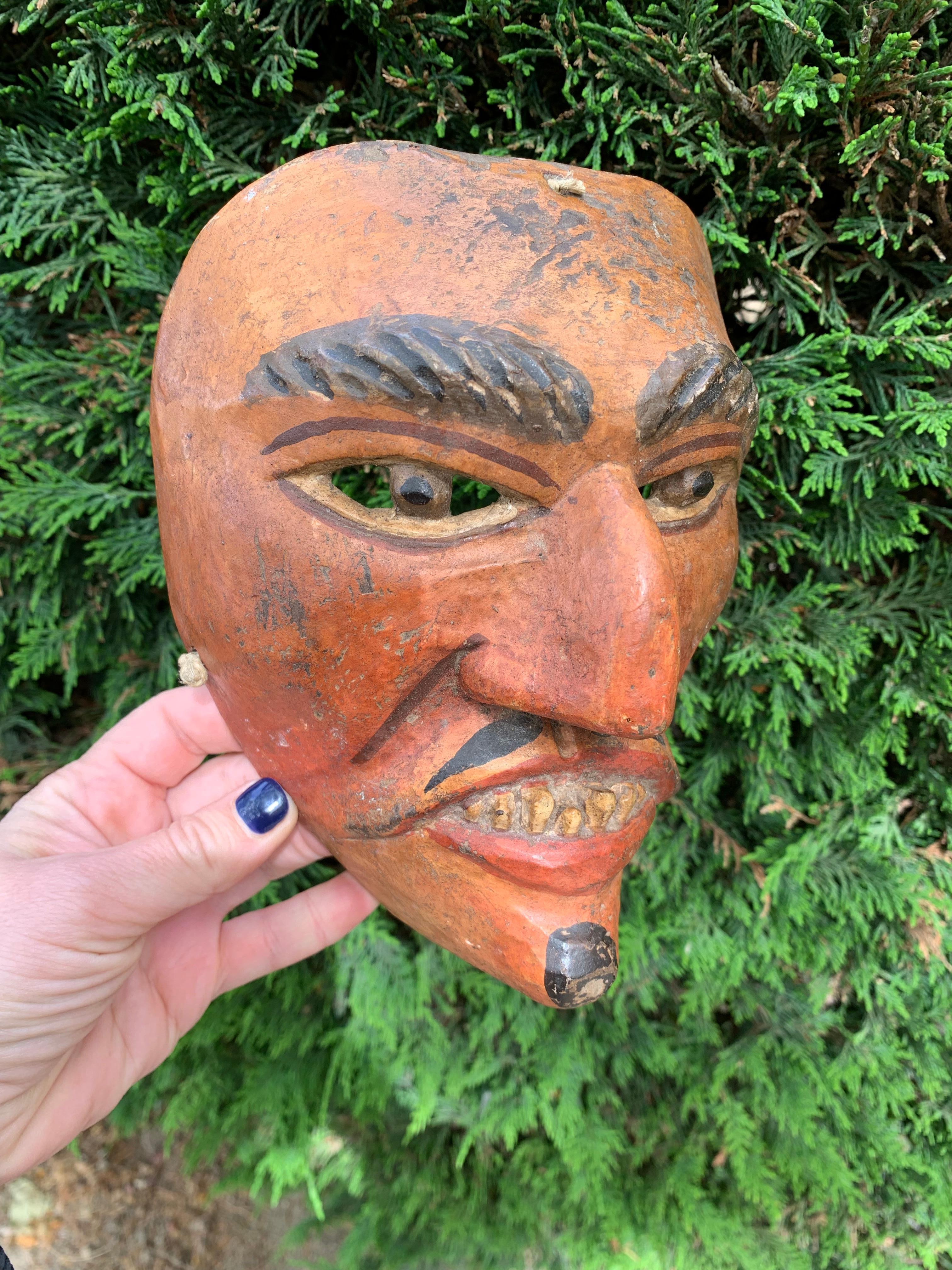 Guatemala. Maschera di Baila de la Conquista. Début du XXème siècle en vente 15