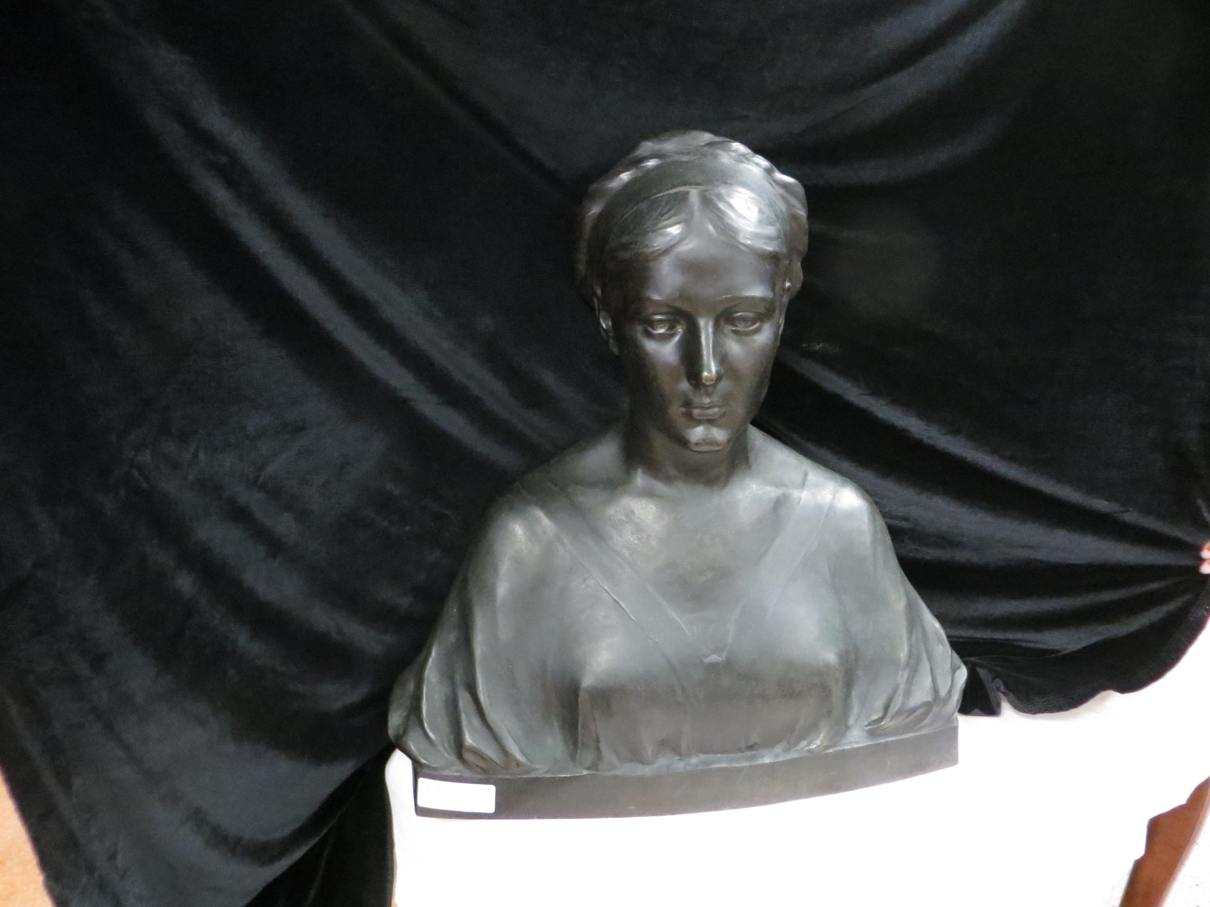 Guilty Bronze Lady Bust after W.Marsden  - Sculpture by Unknown