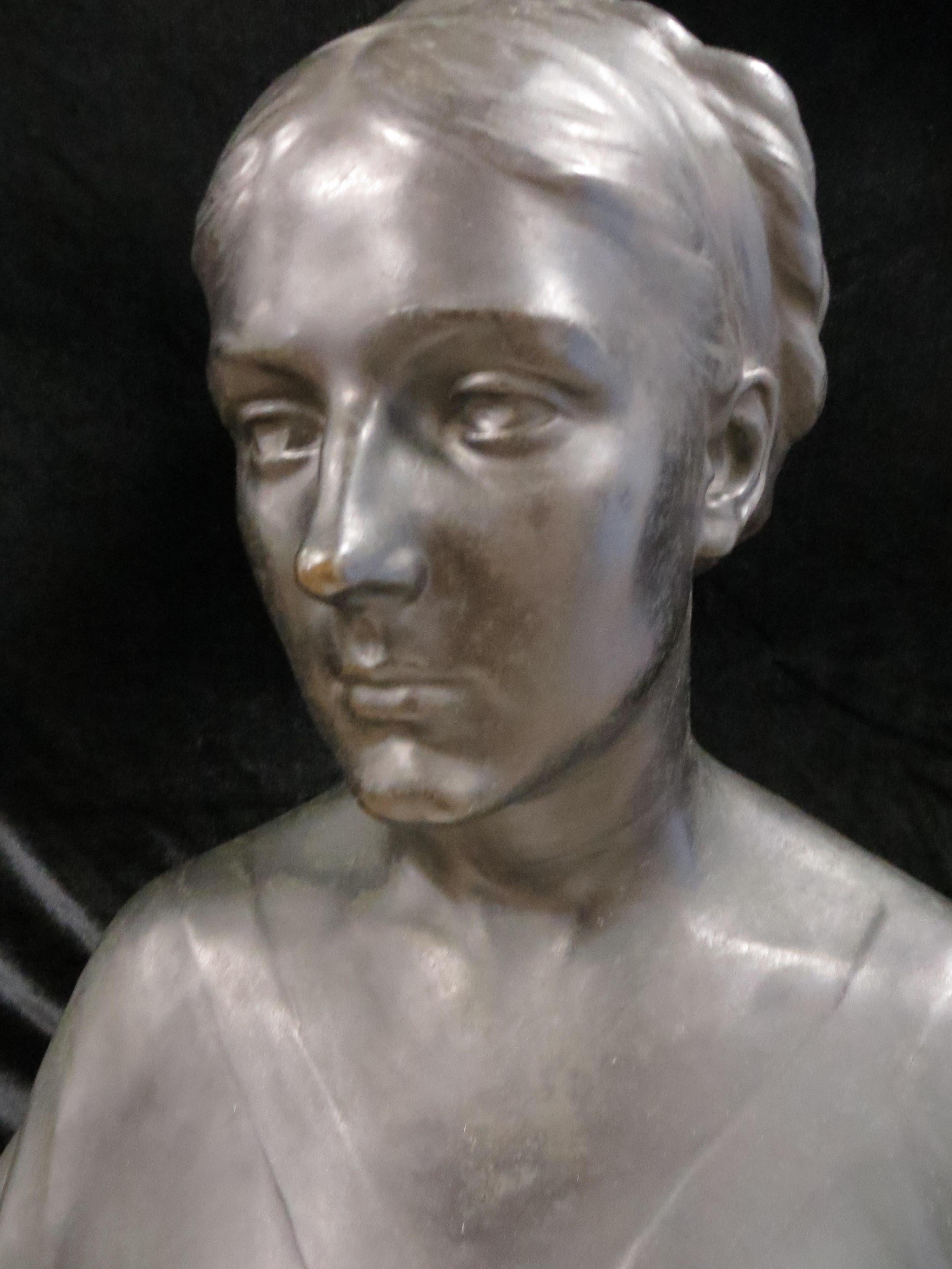 Guilty Bronze Lady Bust after W.Marsden  - Gold Figurative Sculpture by Unknown