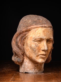 Gustave Fontaine (1877-1952), polychromed model head.