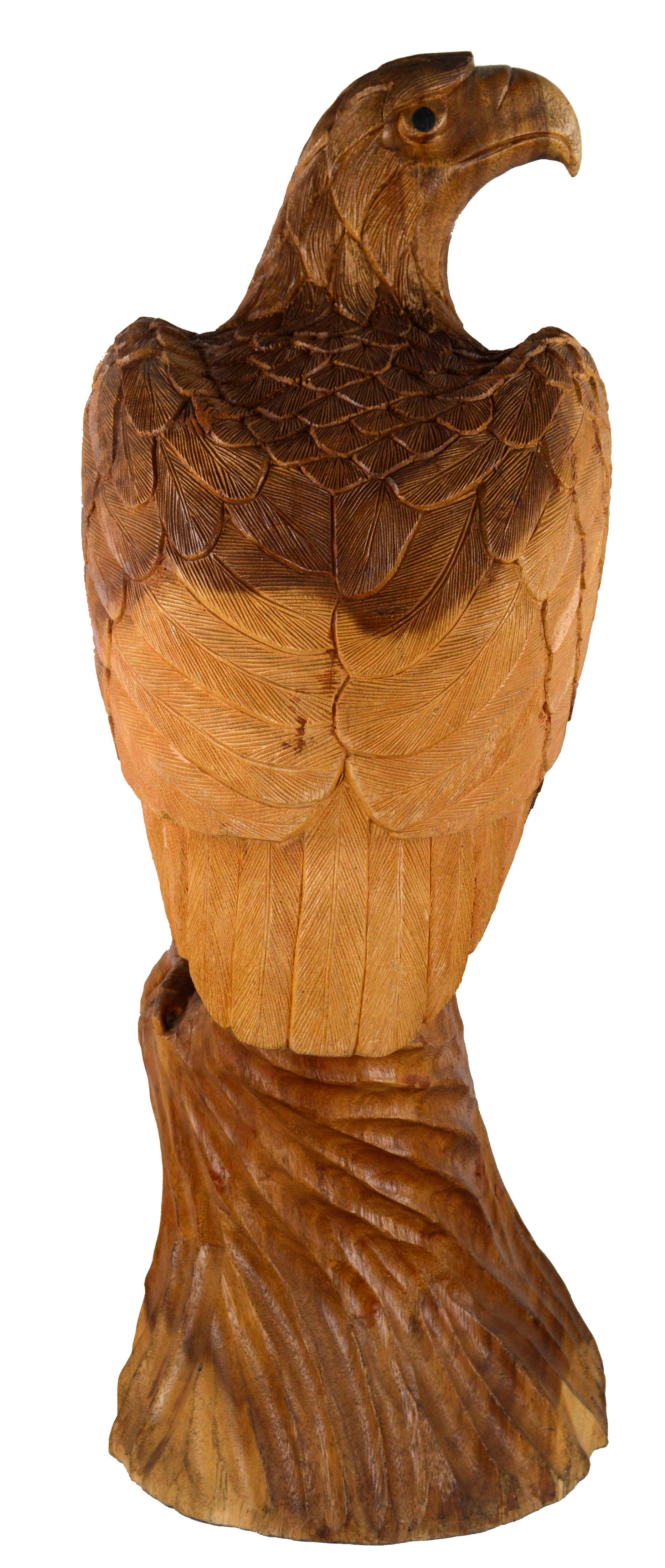 Hand Carved Wood Eagle Sculpture 4