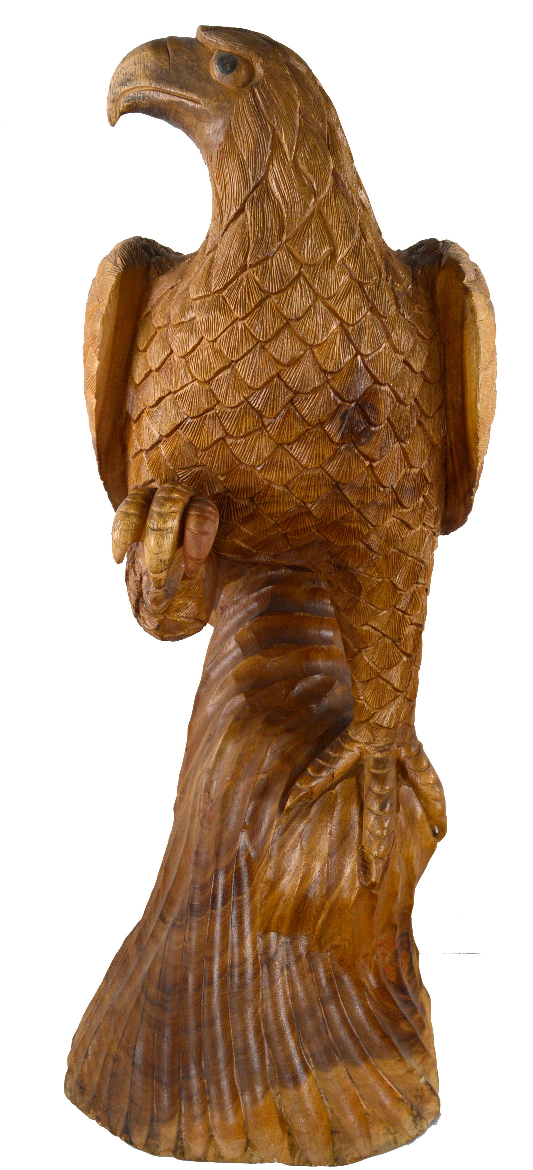 wooden eagle sculpture