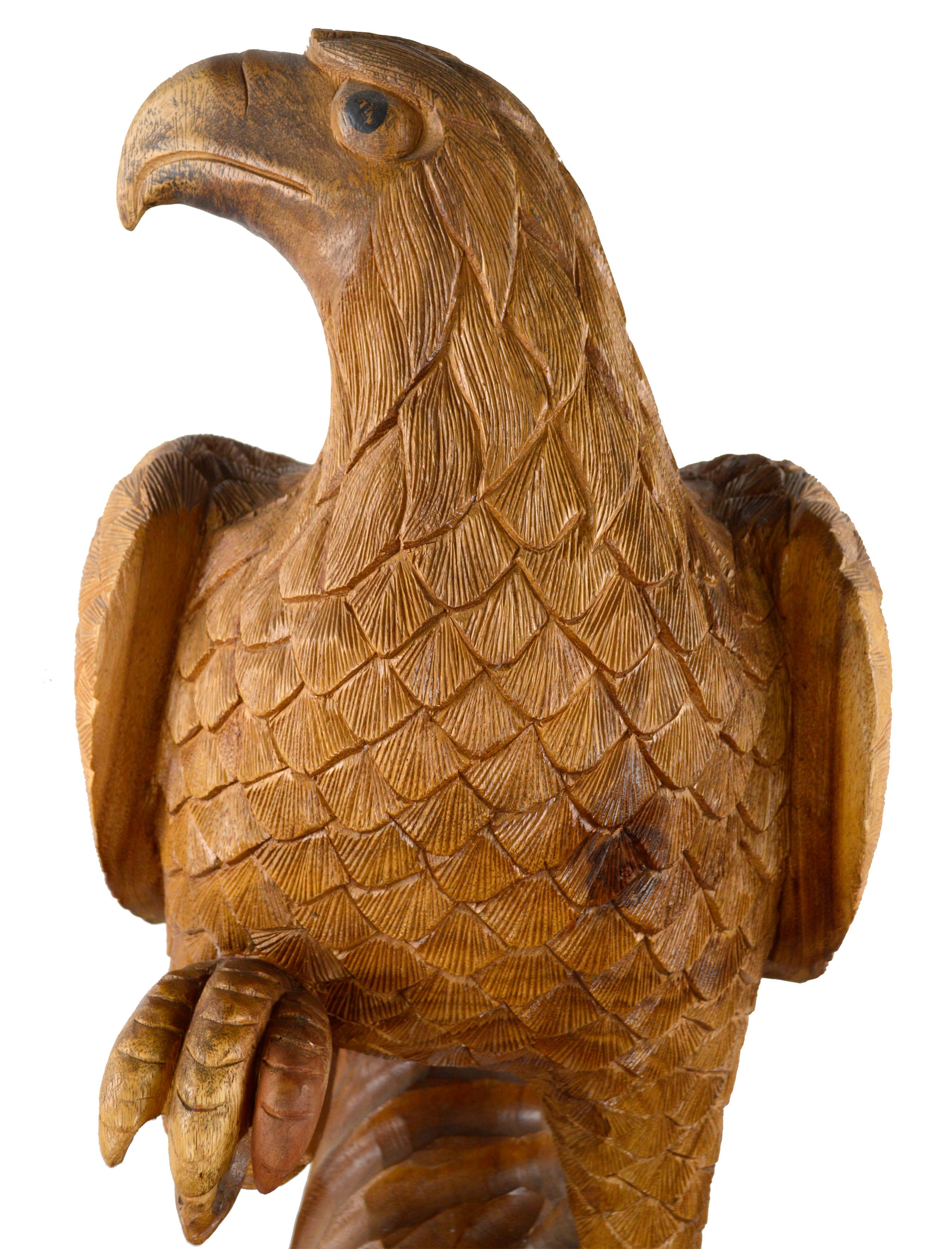 wood eagle sculpture for sale