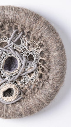 Hand Woven Textile Artwork w/ Embedded Gemstones by Fiber Artist Barbara Coburn