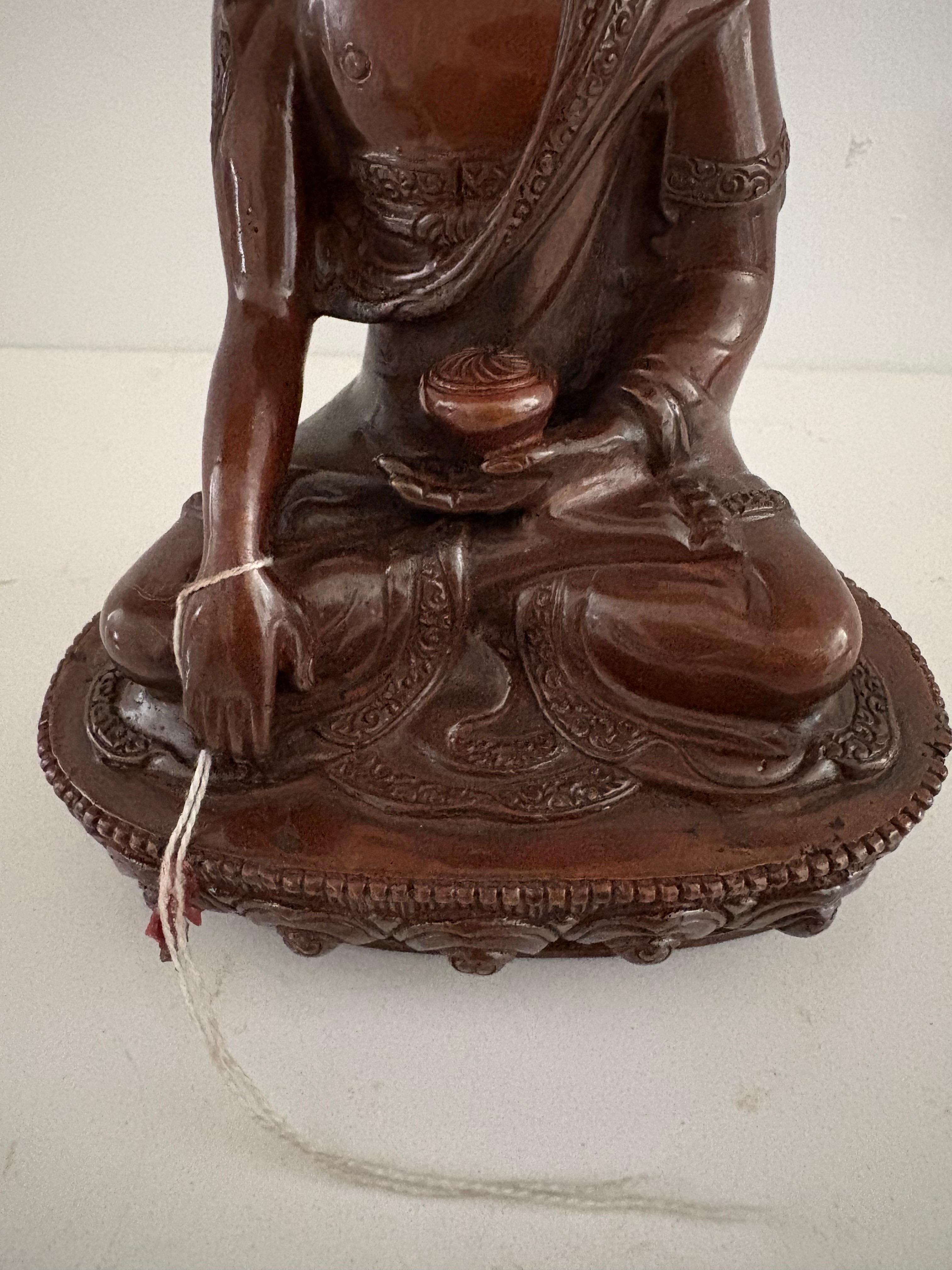 Handcrafted Buddha Statue by Lost Wax Process - Sculpture by Unknown