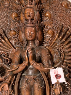 Handcrafted Standing Avalokeshwor Statue by Lost Wax Process