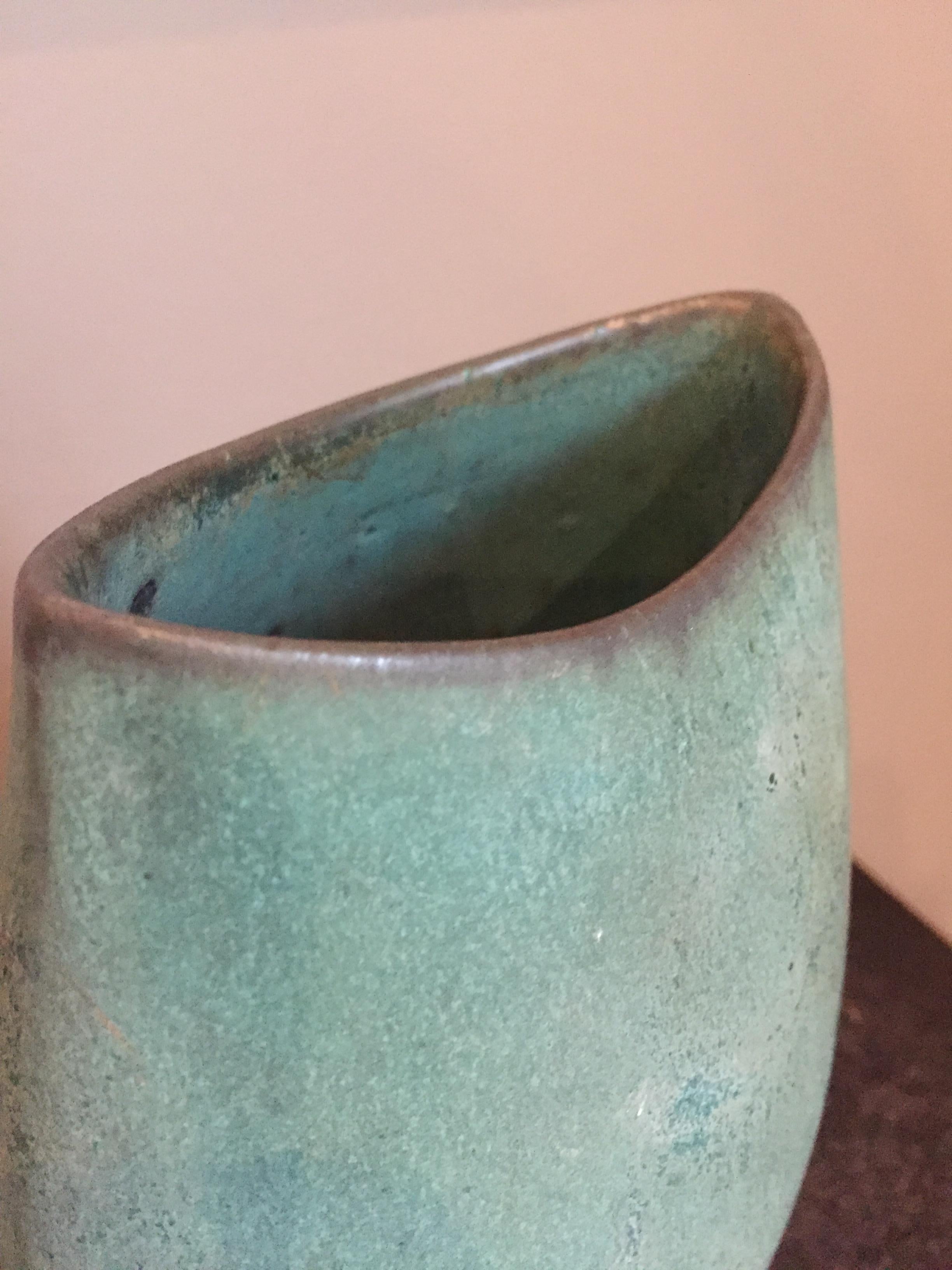 Handmade Vase Turquoise Glaze  For Sale 3
