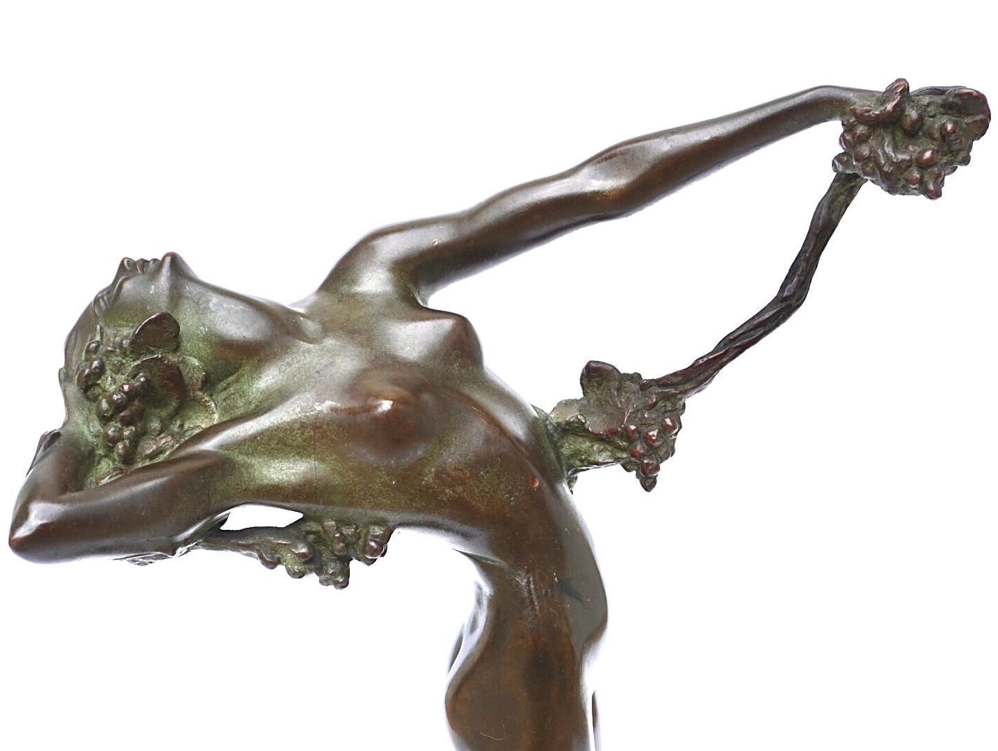 Harriet Frishmuth 1923 Bronze Of The Vine For Sale 7